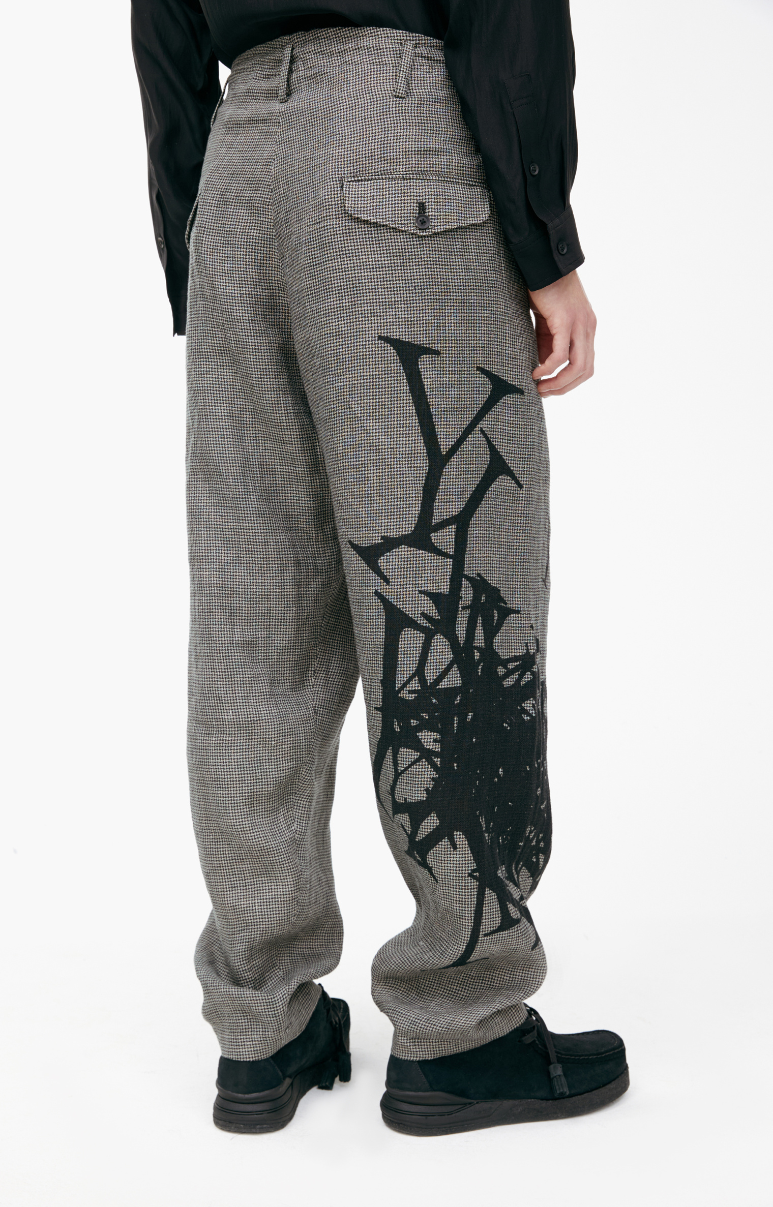 Yohji Yamamoto Grey logo trousers