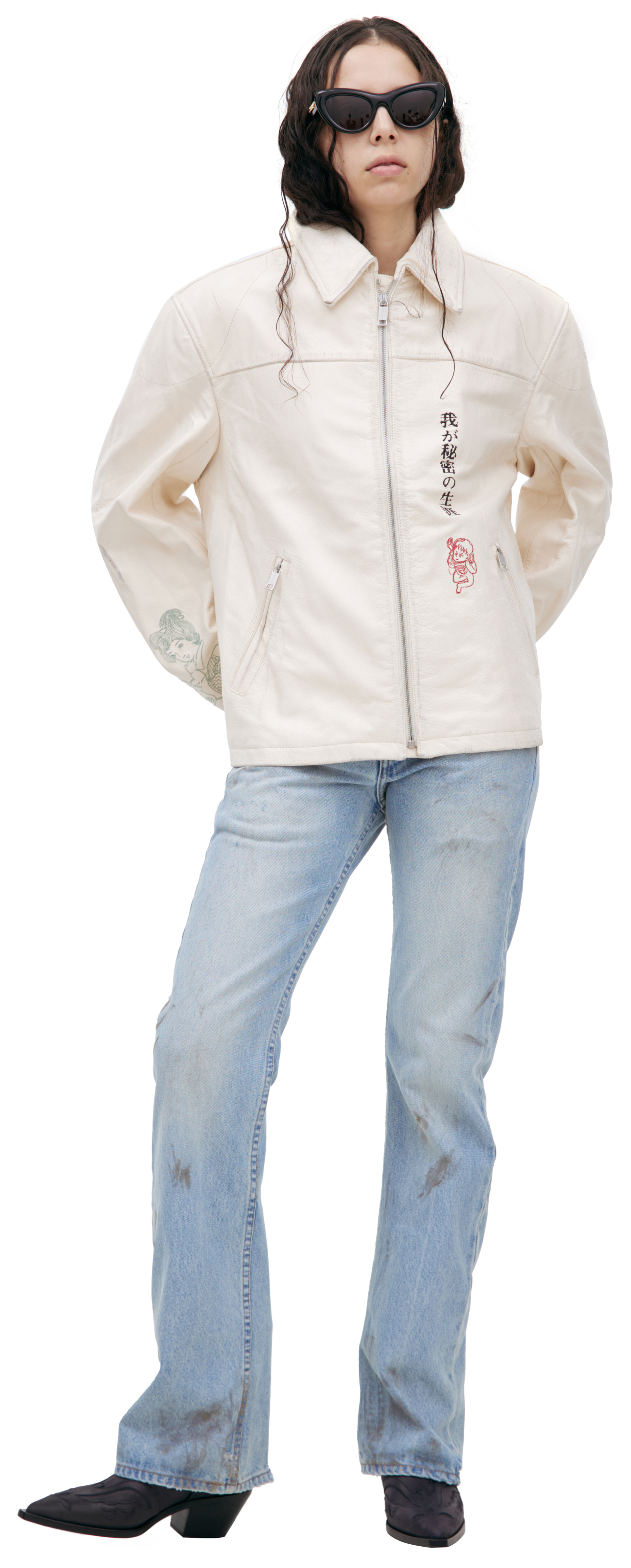 Enfants Riches Déprimés Hieroglyphic leather jacket