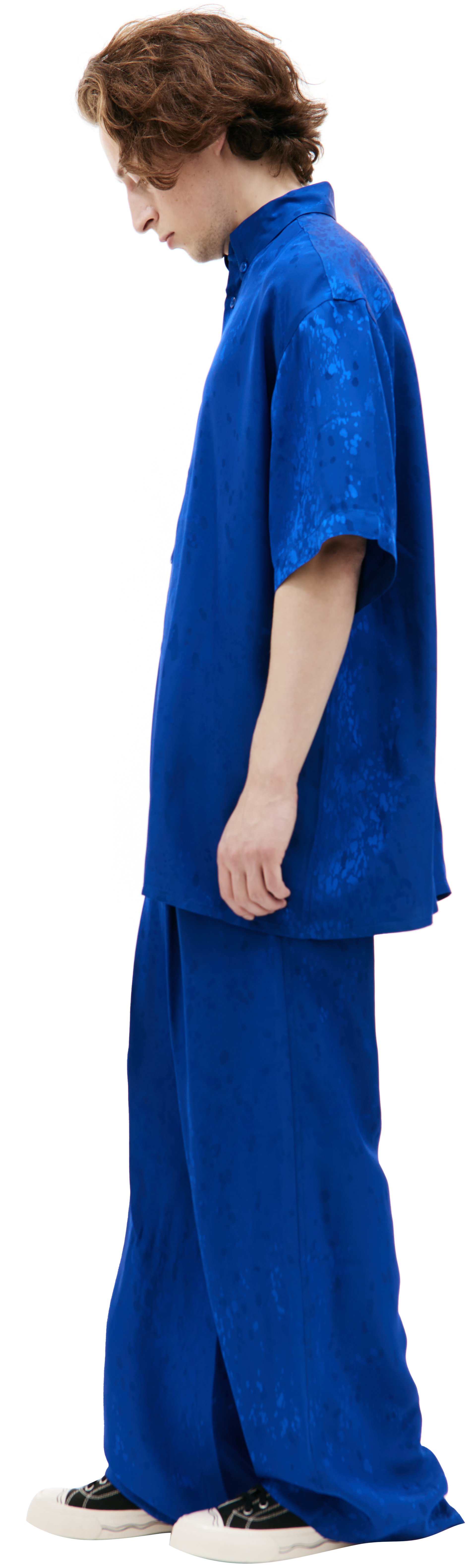 LOUIS GABRIEL NOUCHI Blue short-sleeved shirt