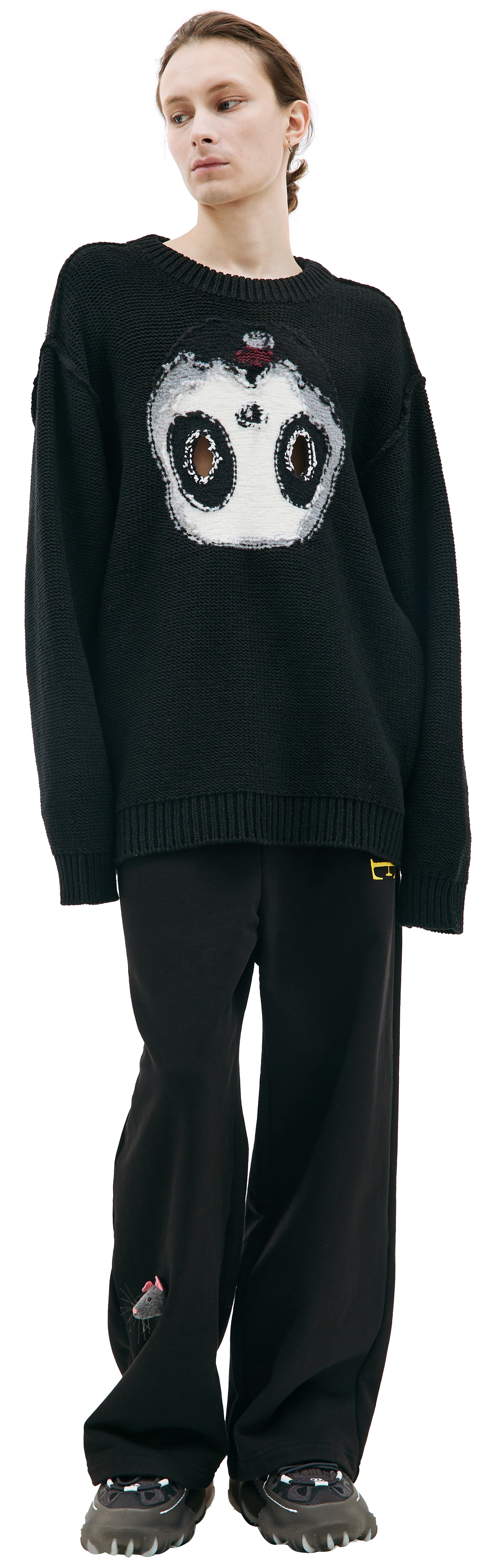 Doublet Black intarsia sweater