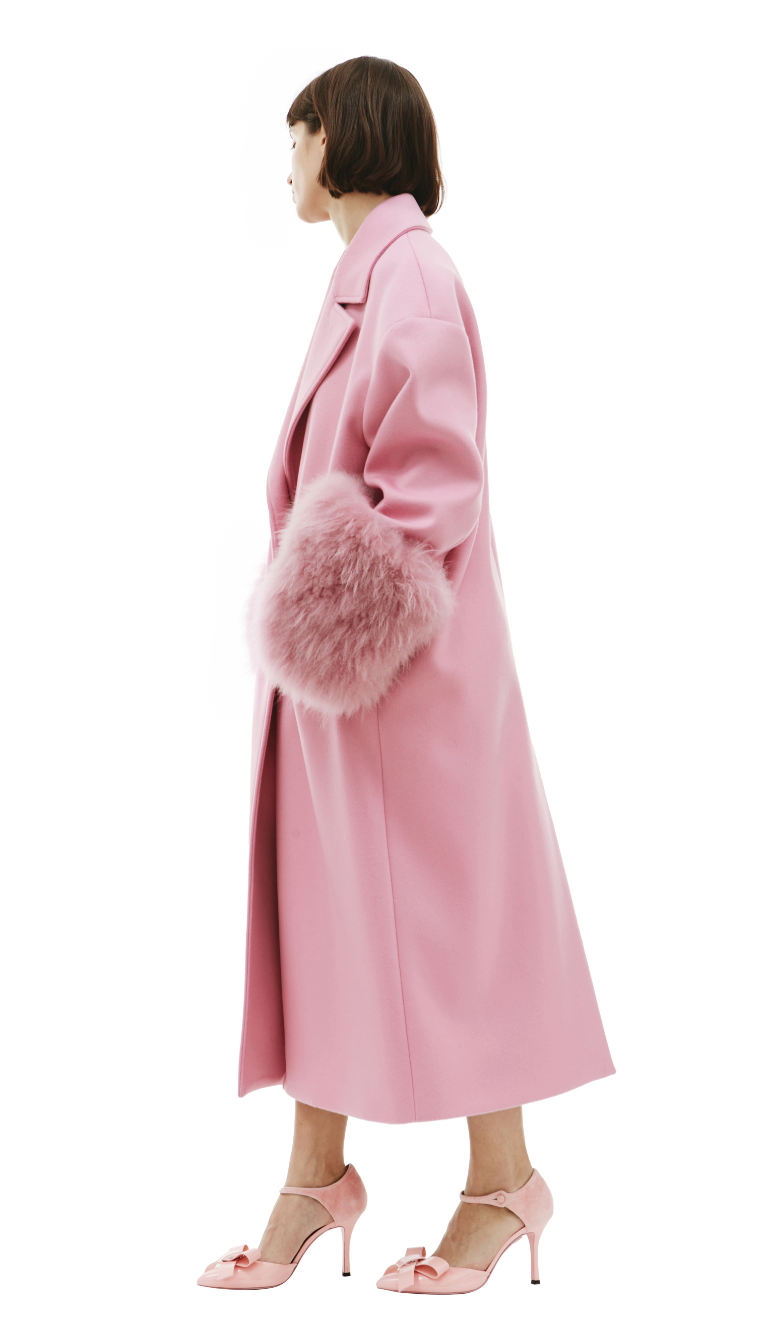 Blumarine Wool coat with fur