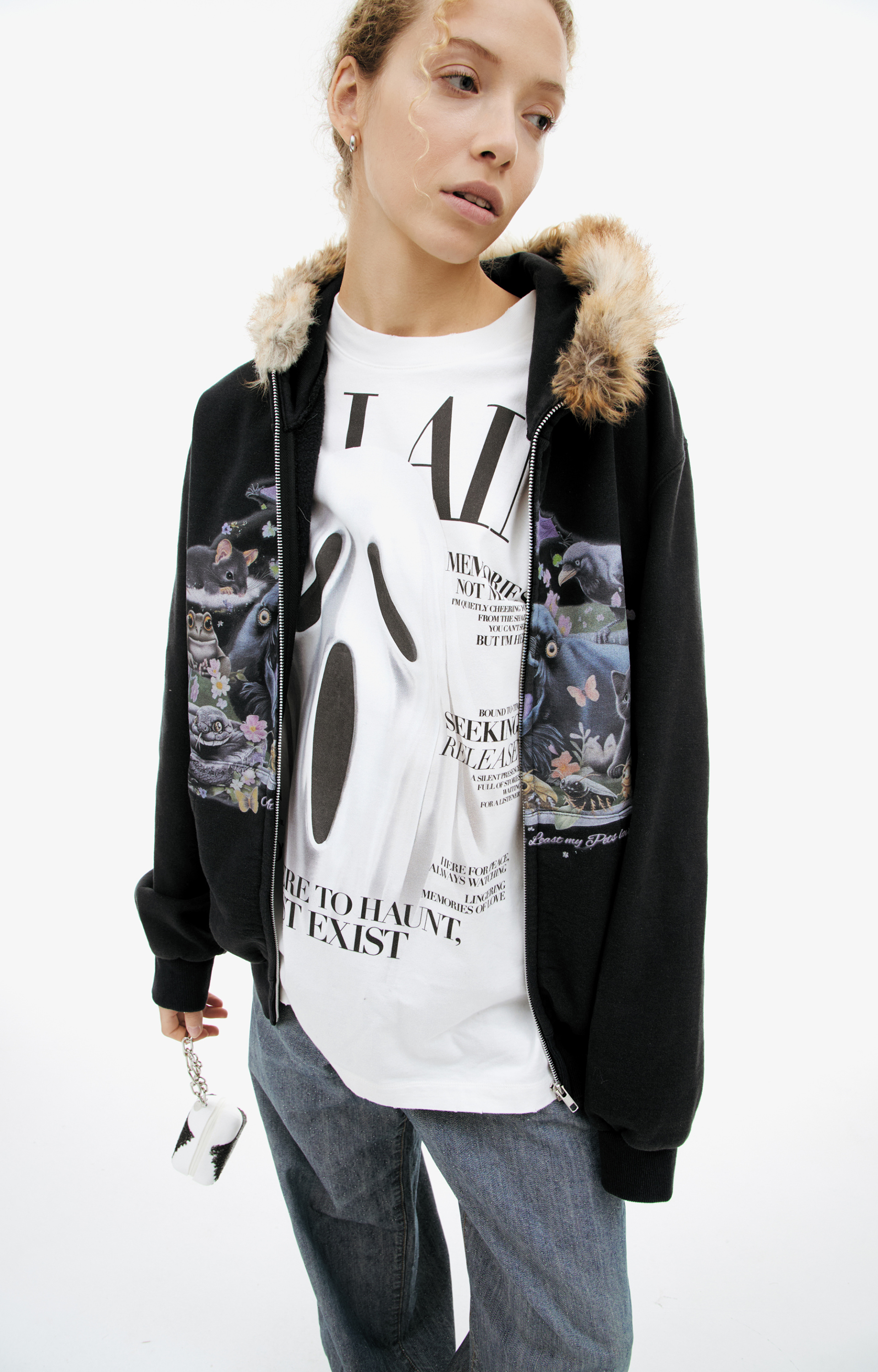 Doublet Hoodie with fur hood