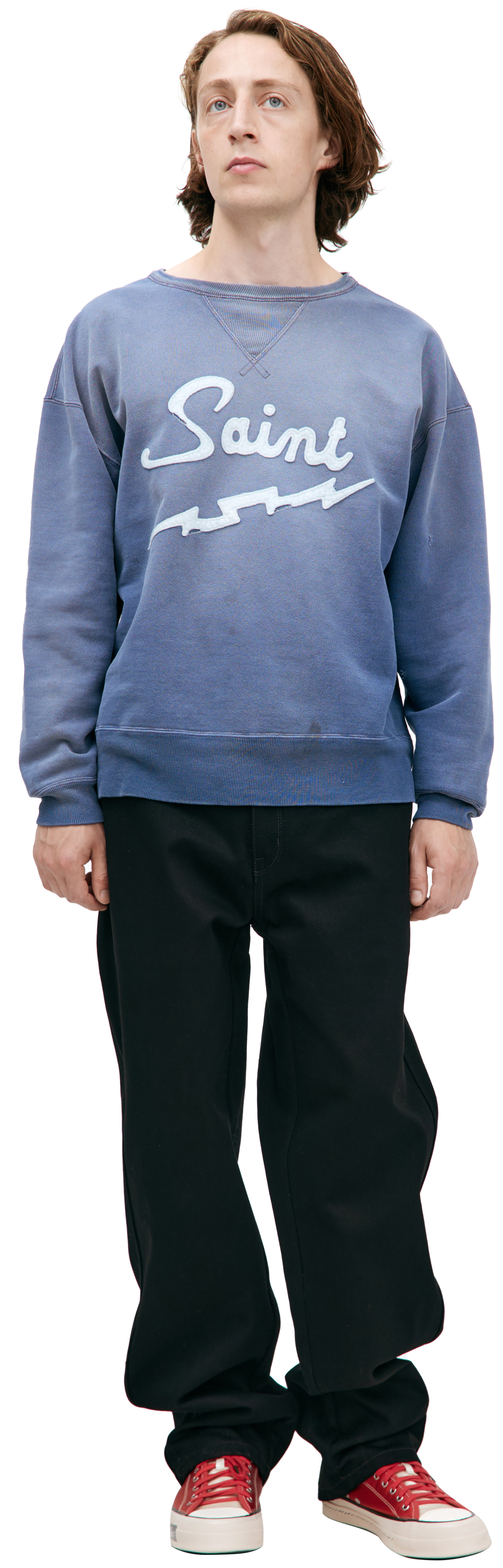 Saint Mxxxxxx Blue logo sweatshirt