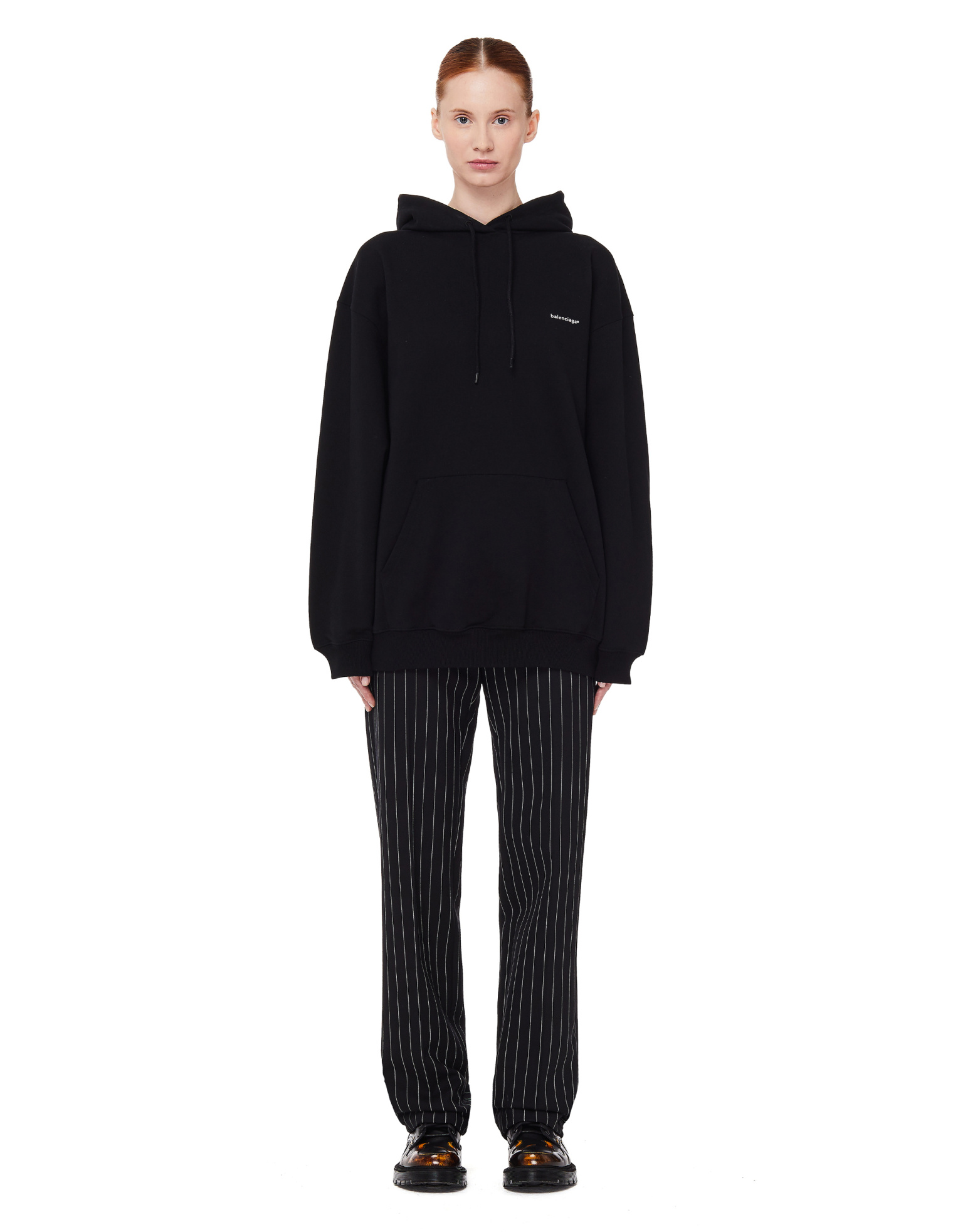 Balenciaga Black Cotton Copyright Hoodie