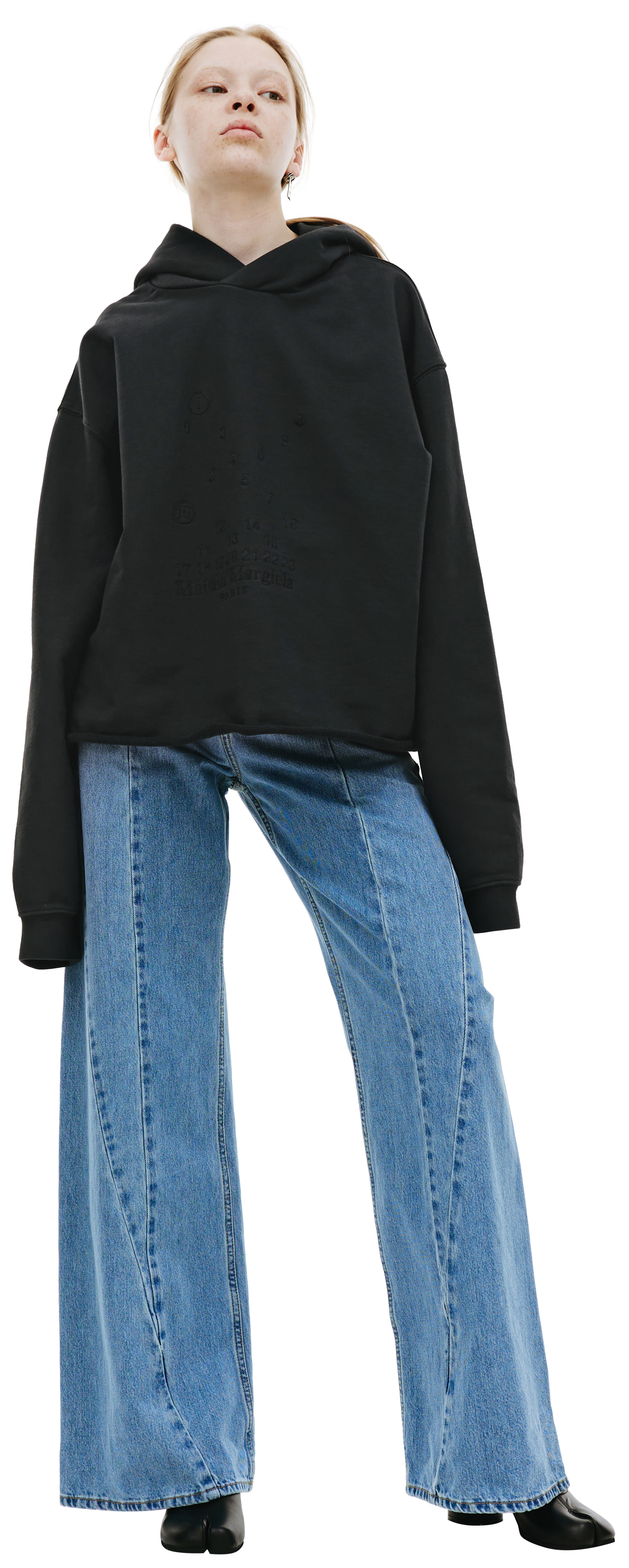 Maison Margiela Black Embroidered Hoodie
