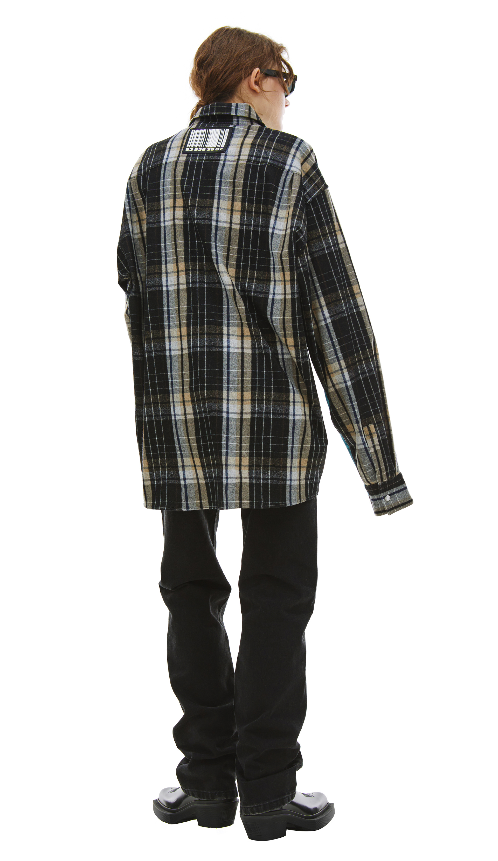 VTMNTS Barcode Plaid Shirt