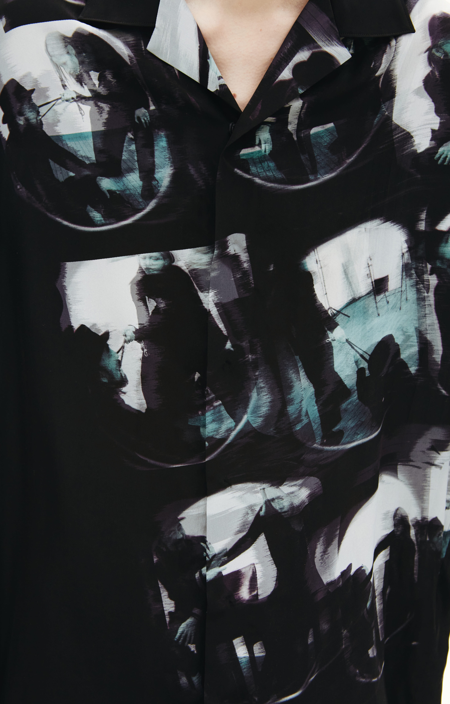 Yohji Yamamoto Шелковая рубашка с коротким рукавом