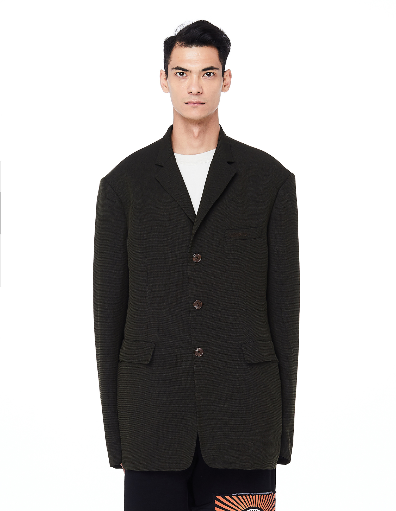 VETEMENTS Khaki Wrinkled Suit Jacket