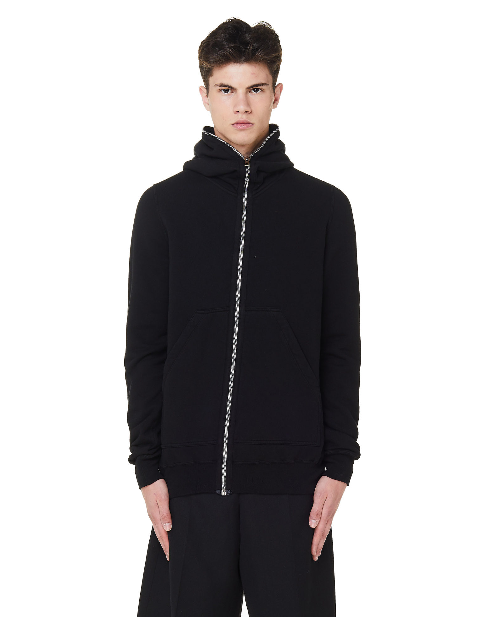 DRKSHDW by Rick Owens Black Cotton Zip Up Hoodie
