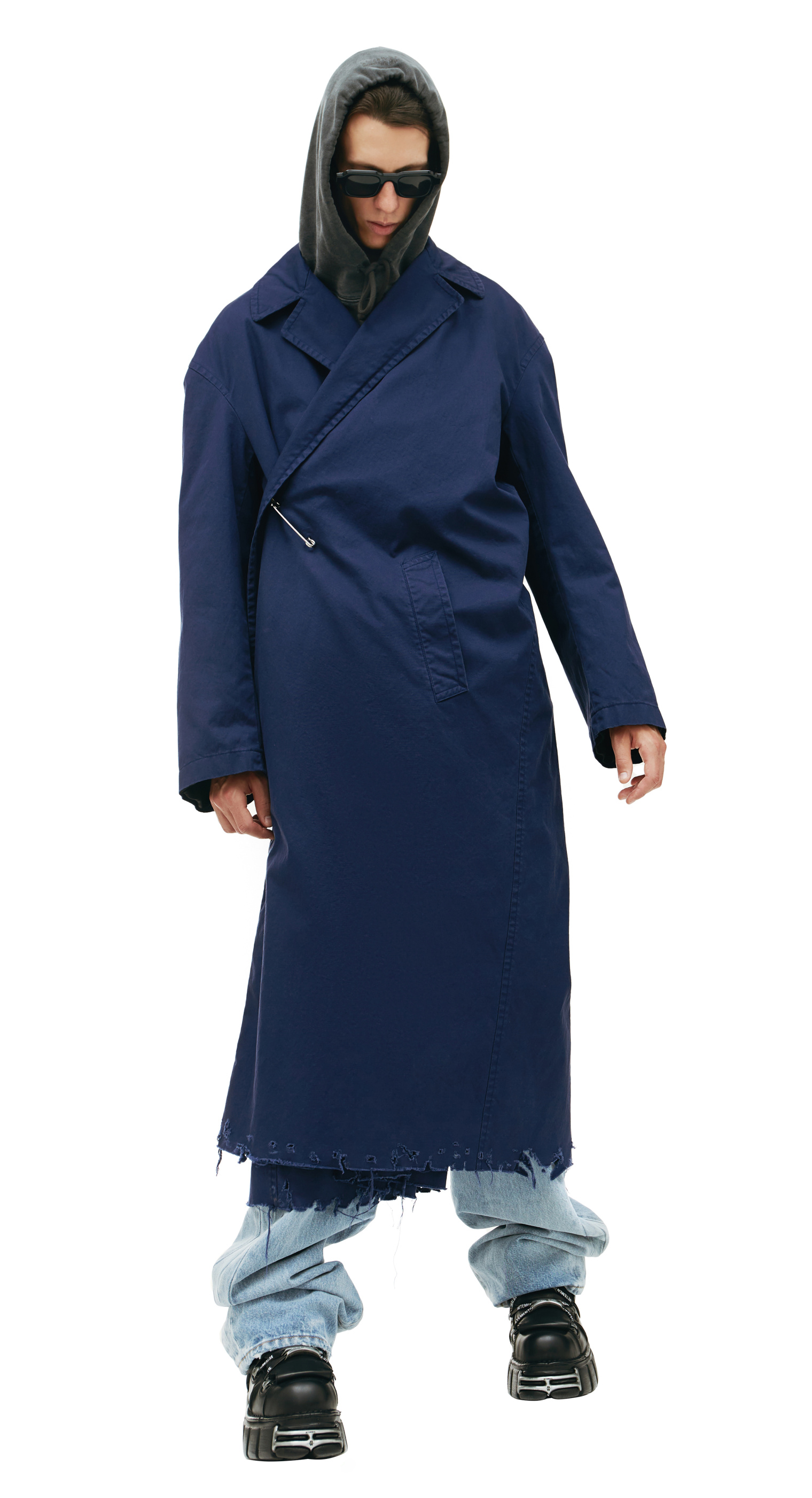 Balenciaga Blue Сotton Carcoat