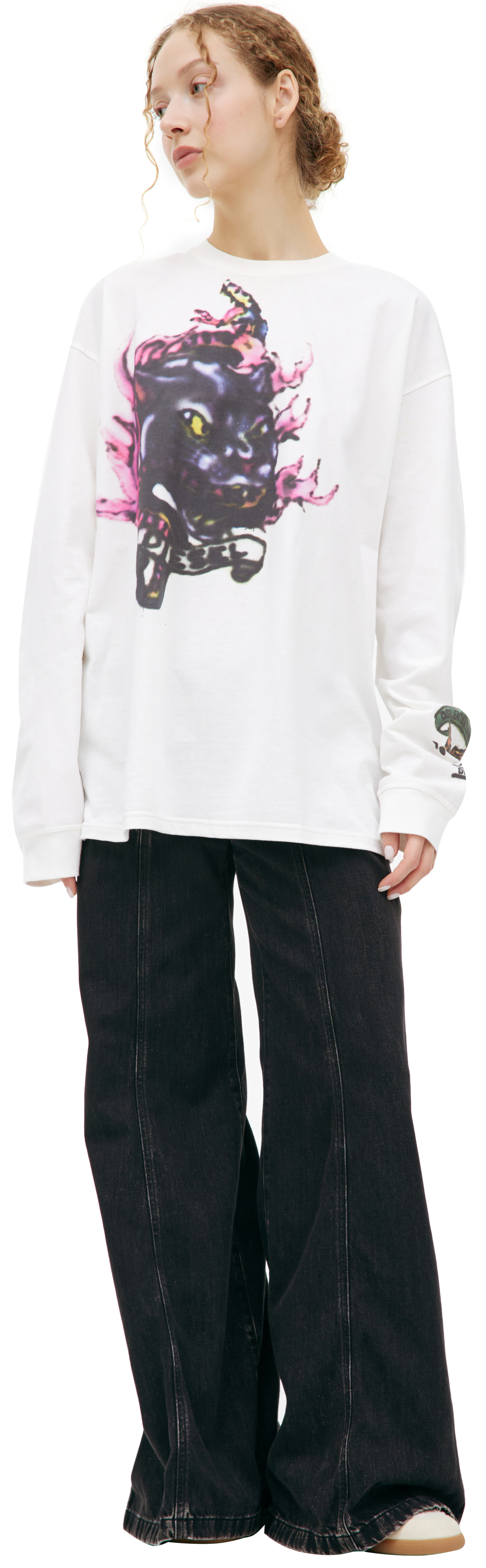 Diesel White Printed Longsleeve