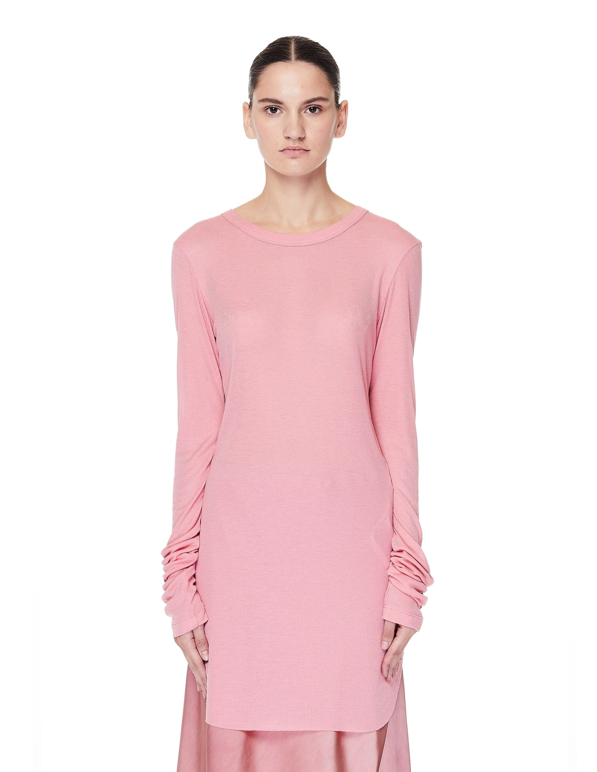 Ann Demeulemeester Pink Viscose & Cashmere L/S T-Shirt