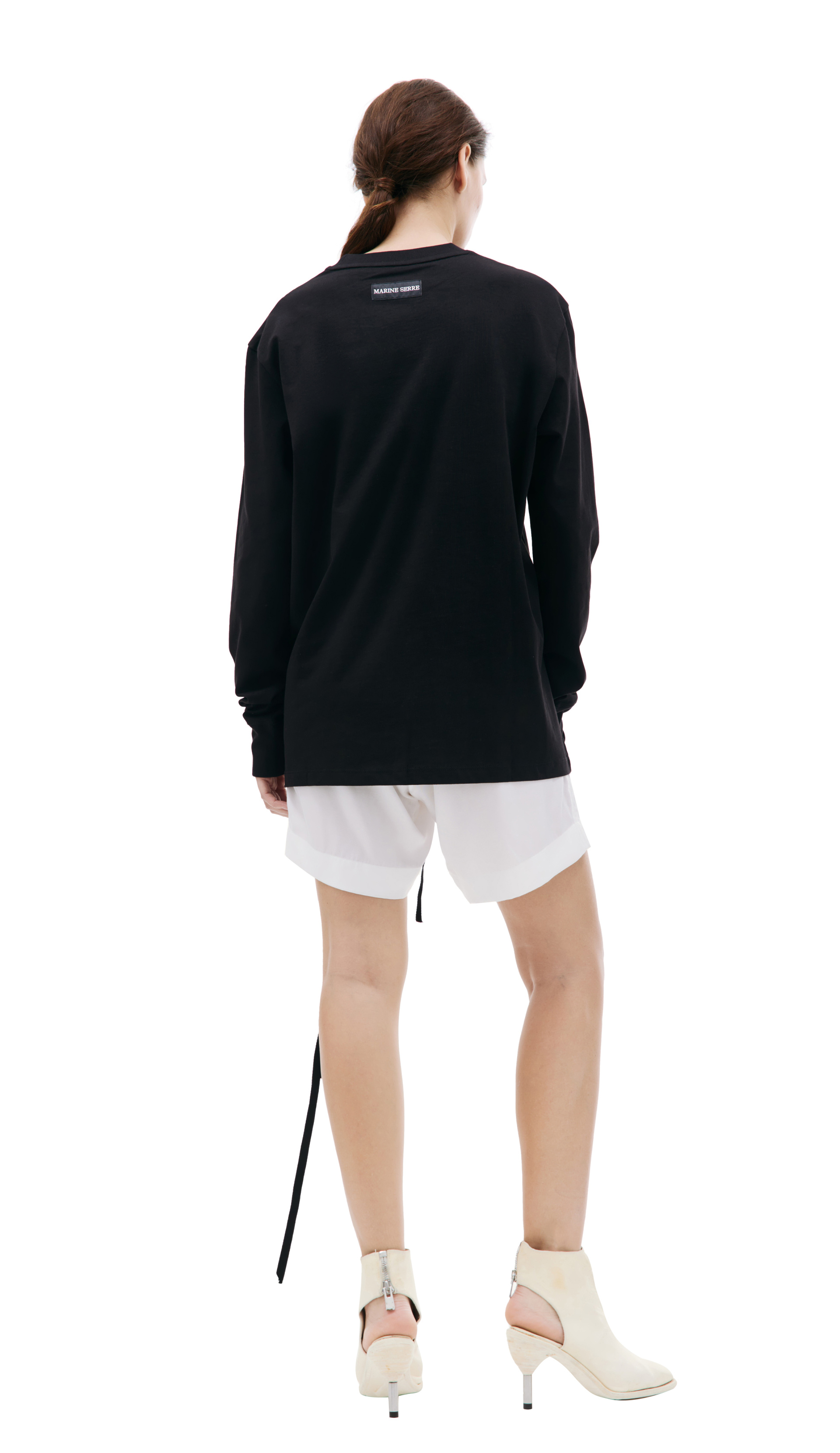 MARINE SERRE Black embroidered longsleeve