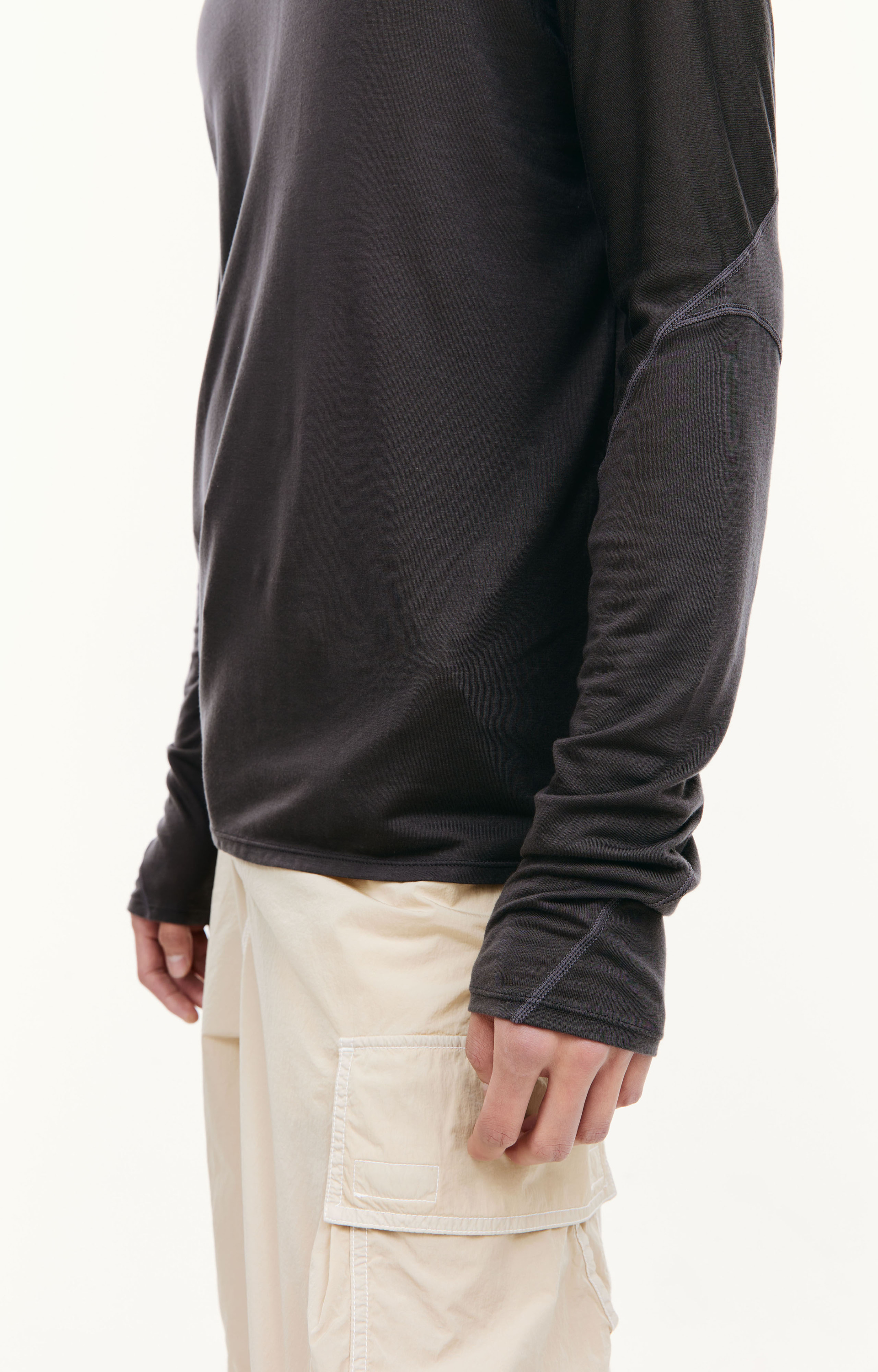 Post Archive Faction Grey paneled longsleeve