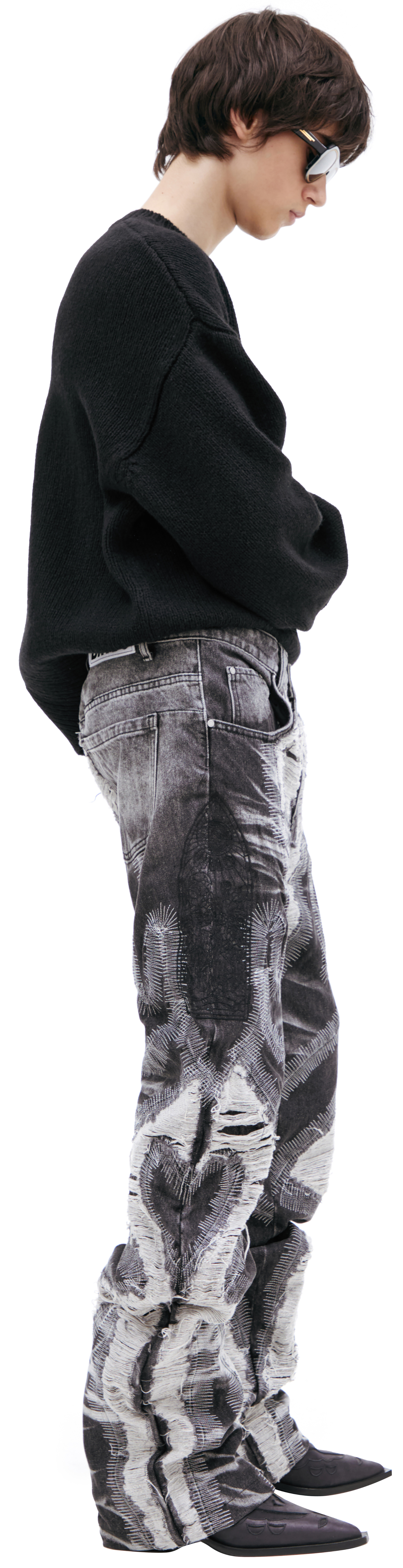 Who Decides War Jeans with stitching