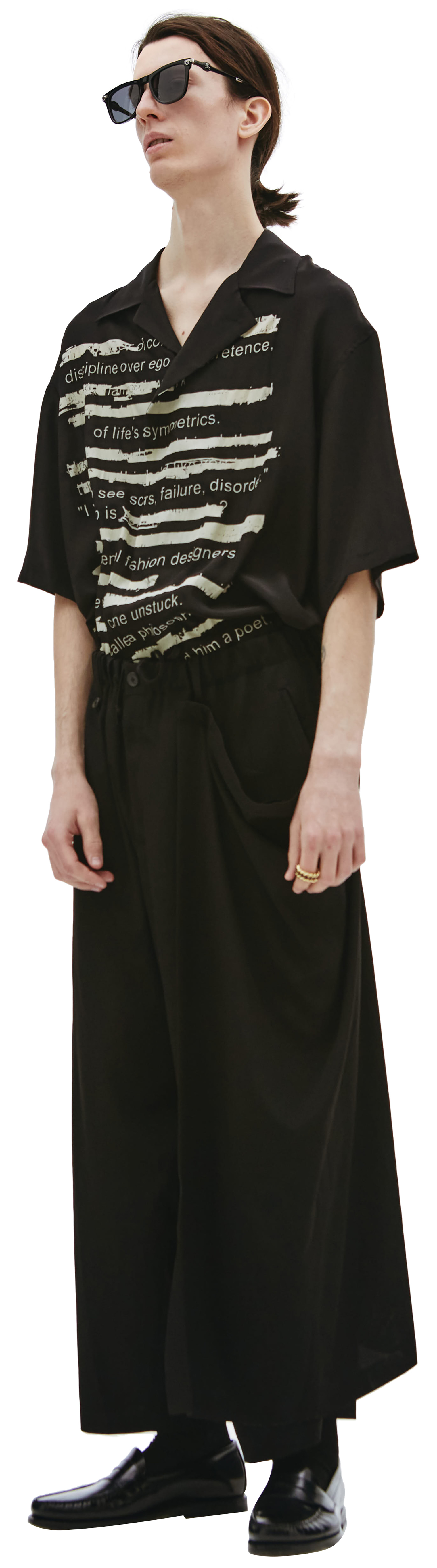 Yohji Yamamoto Прямые брюки с пришитой юбкой