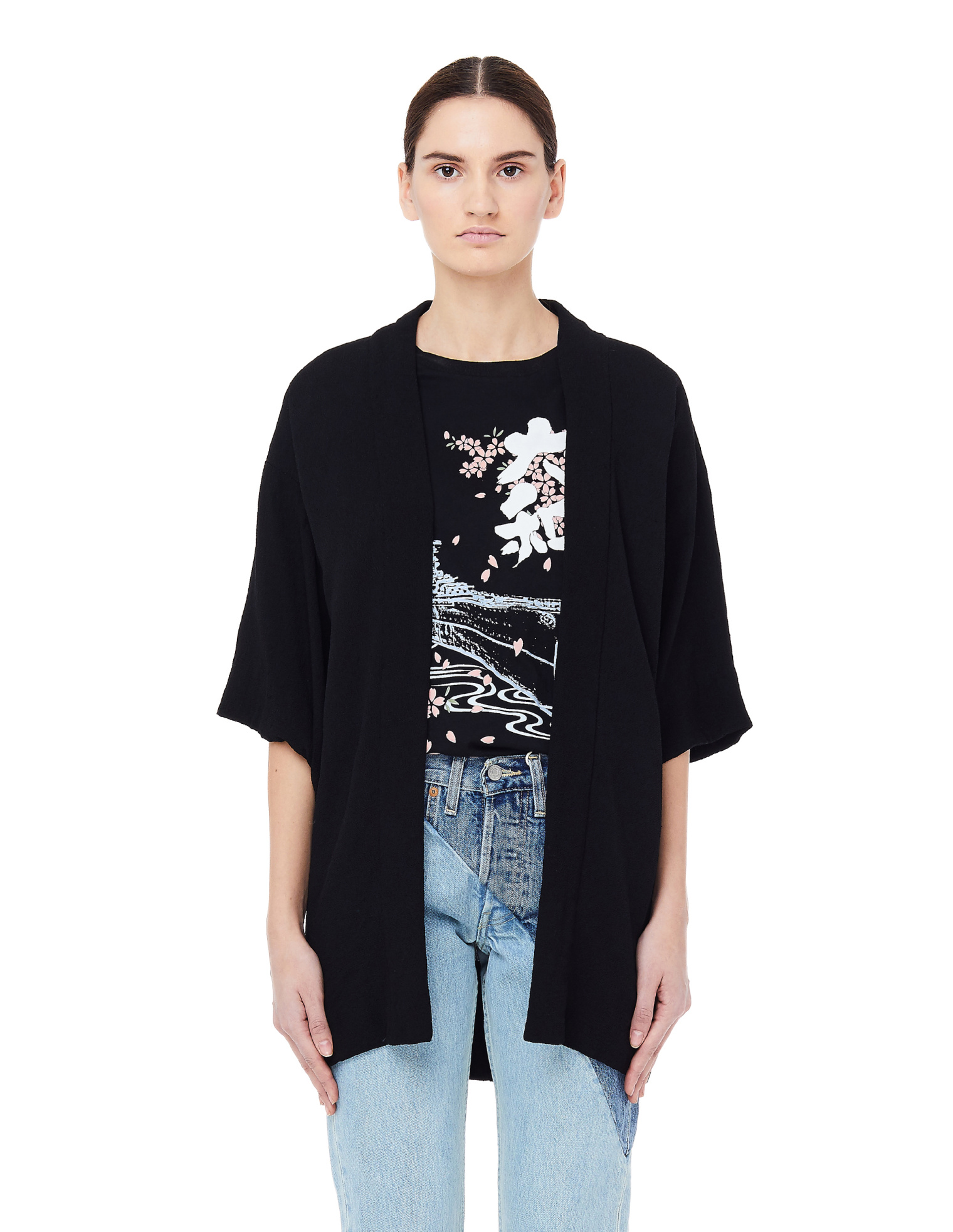 Blackyoto Toko Black Silk Kimono