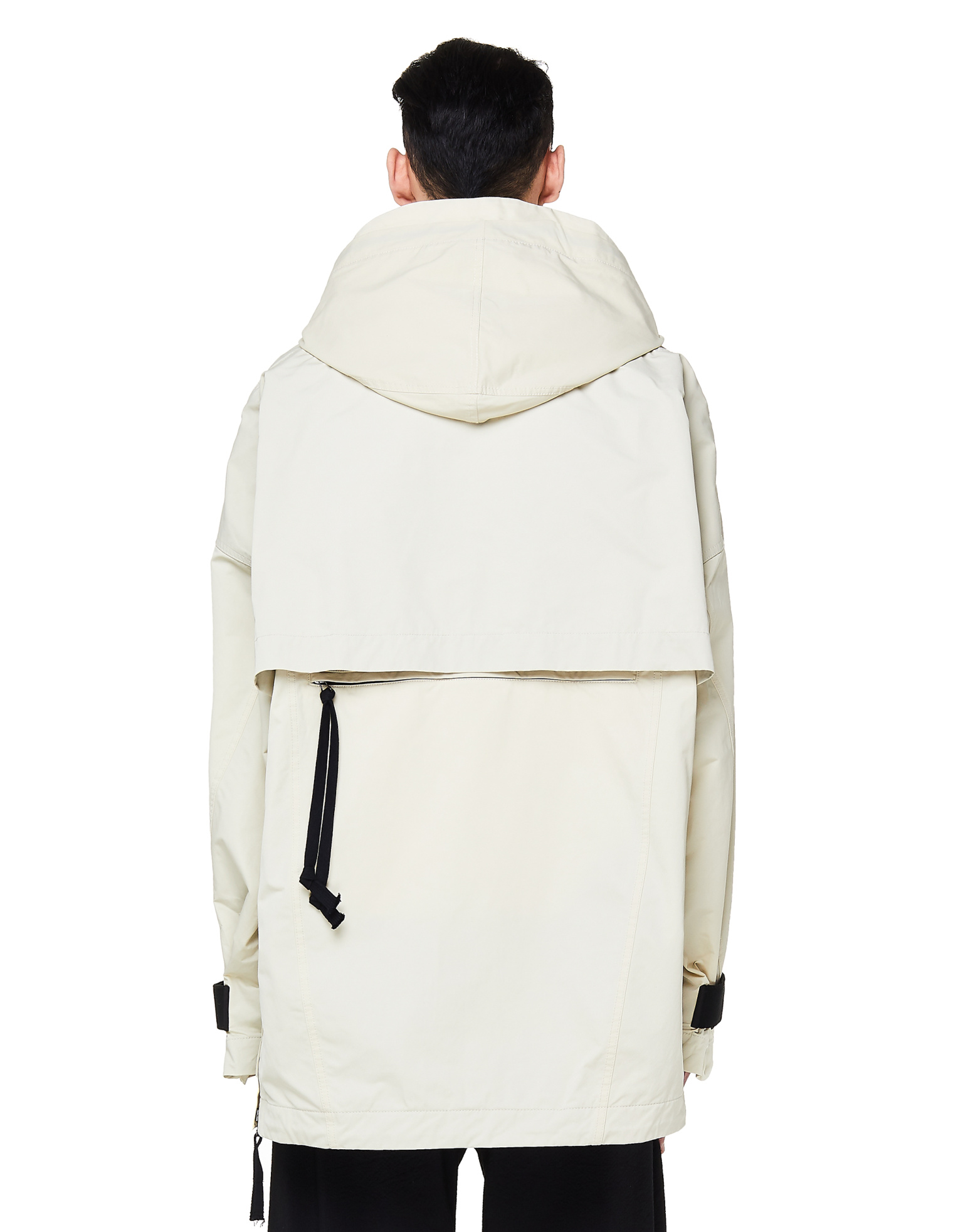 Ziggy Chen Ivory & Black Oversized Parka