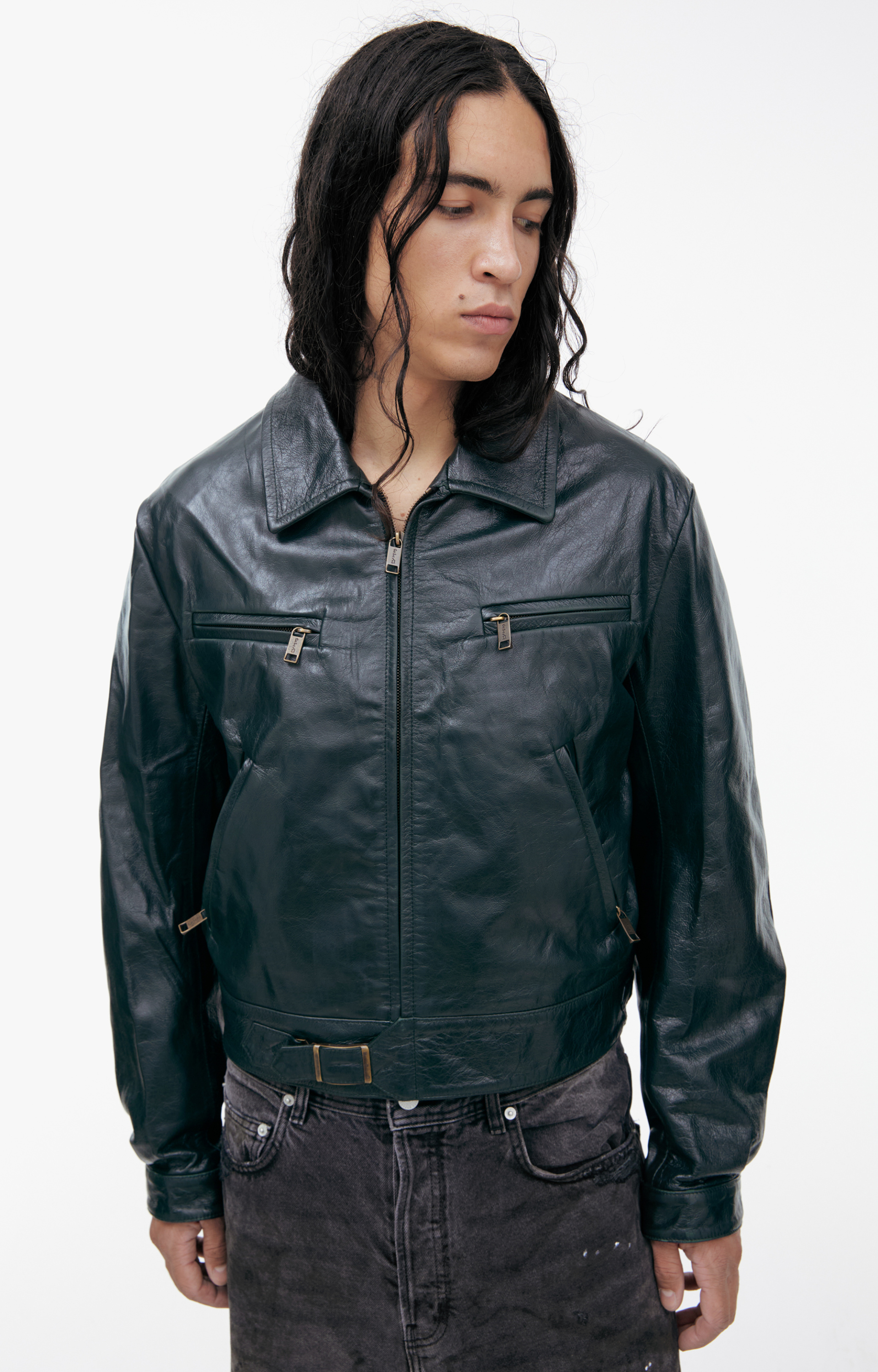 Enfants Riches Déprimés Leather jacket with zipper