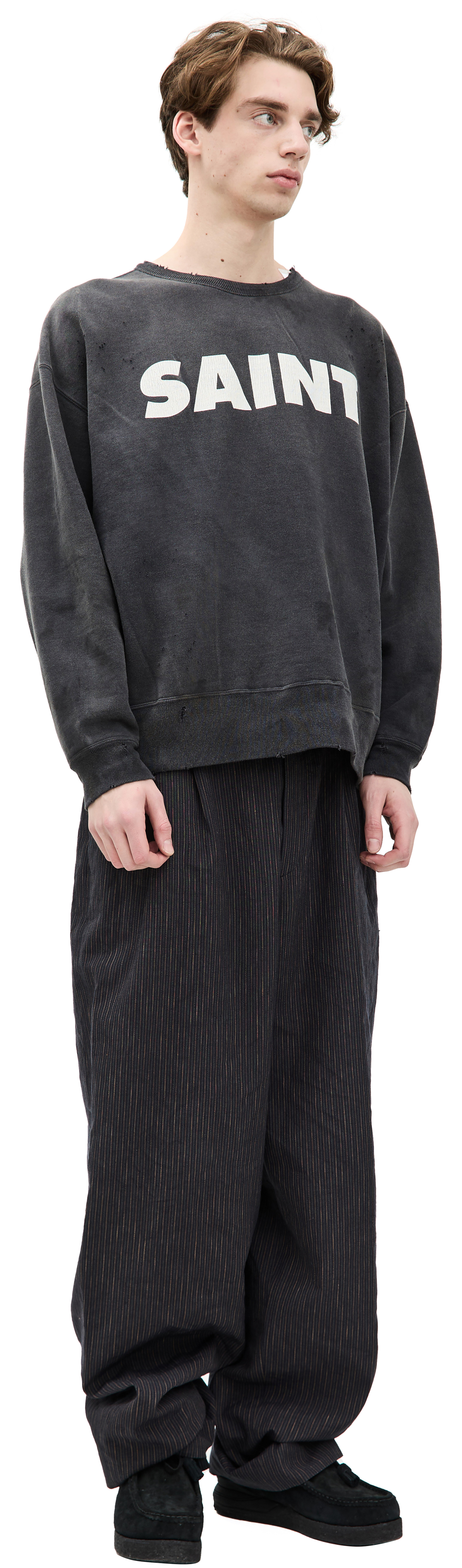 Saint Mxxxxxx Grey logo sweatshirt