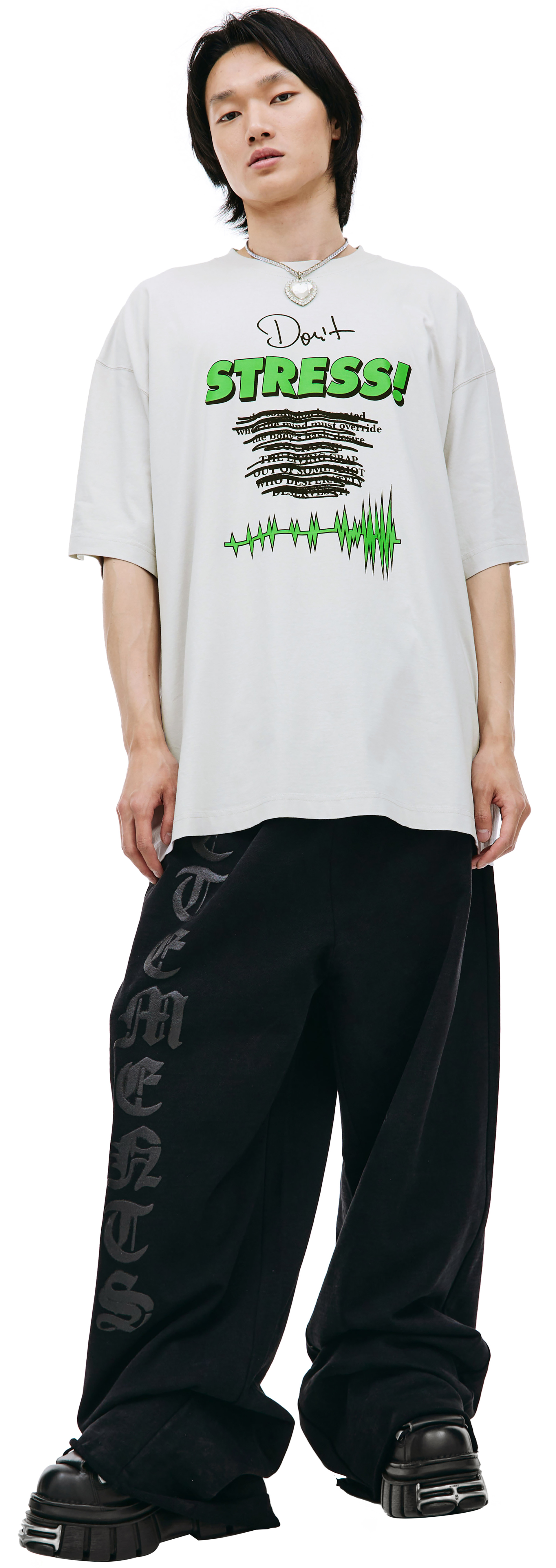 VETEMENTS Grey \'Don\'t Stress\' t-shirt