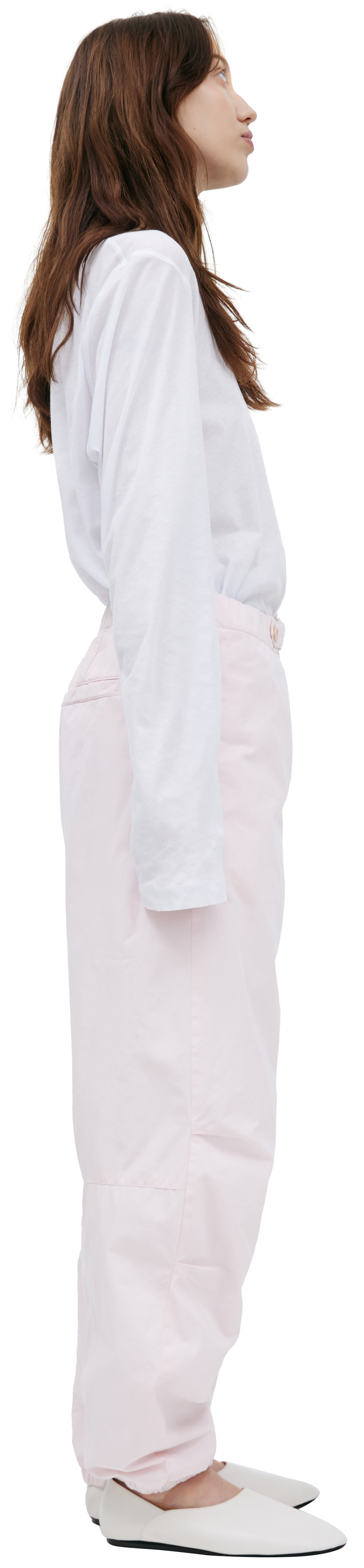 Dries Van Noten Pink trousers with zippers