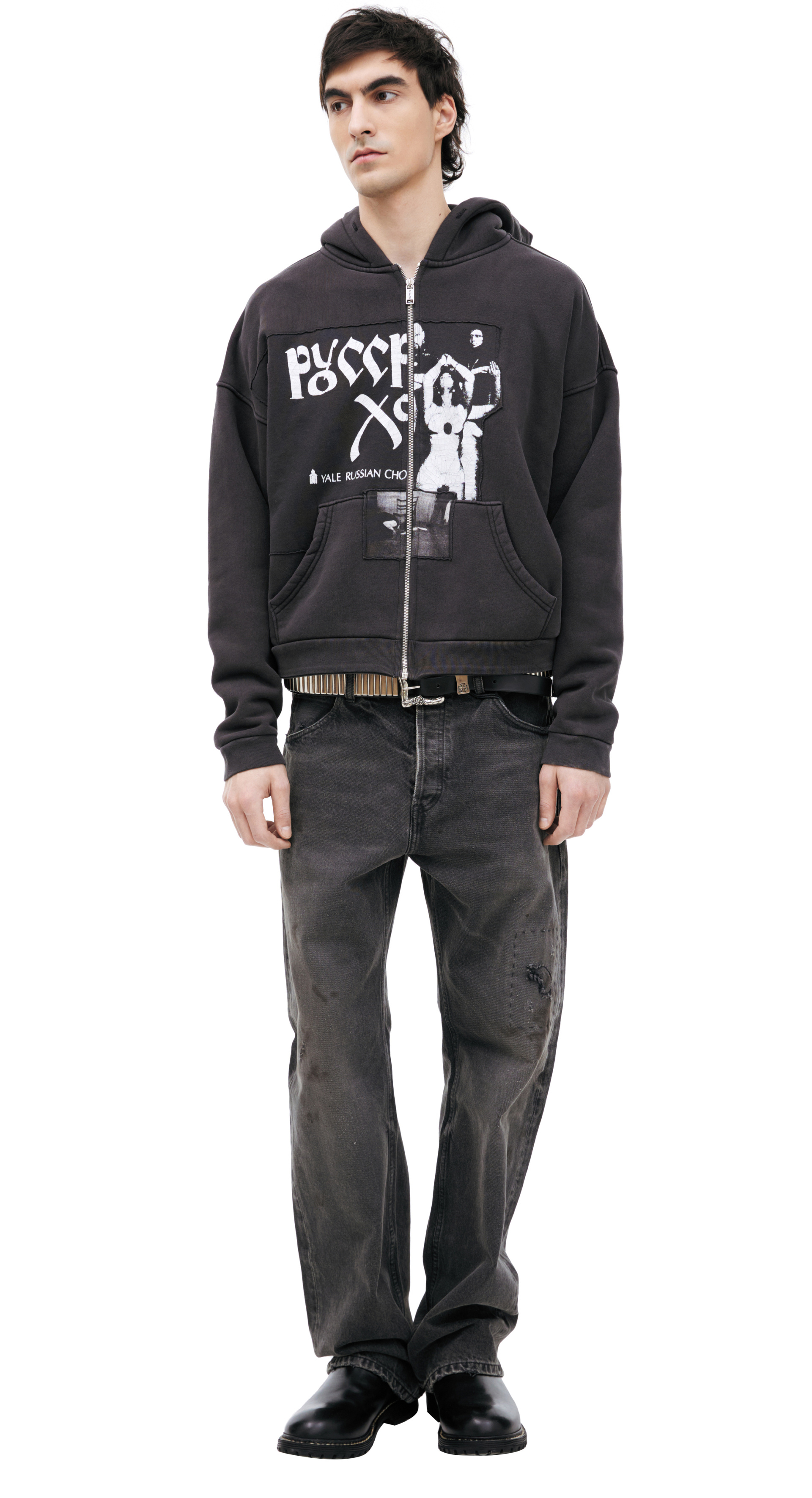 Enfants Riches Déprimés Russian Chorus Zip Hoodie Faded Black