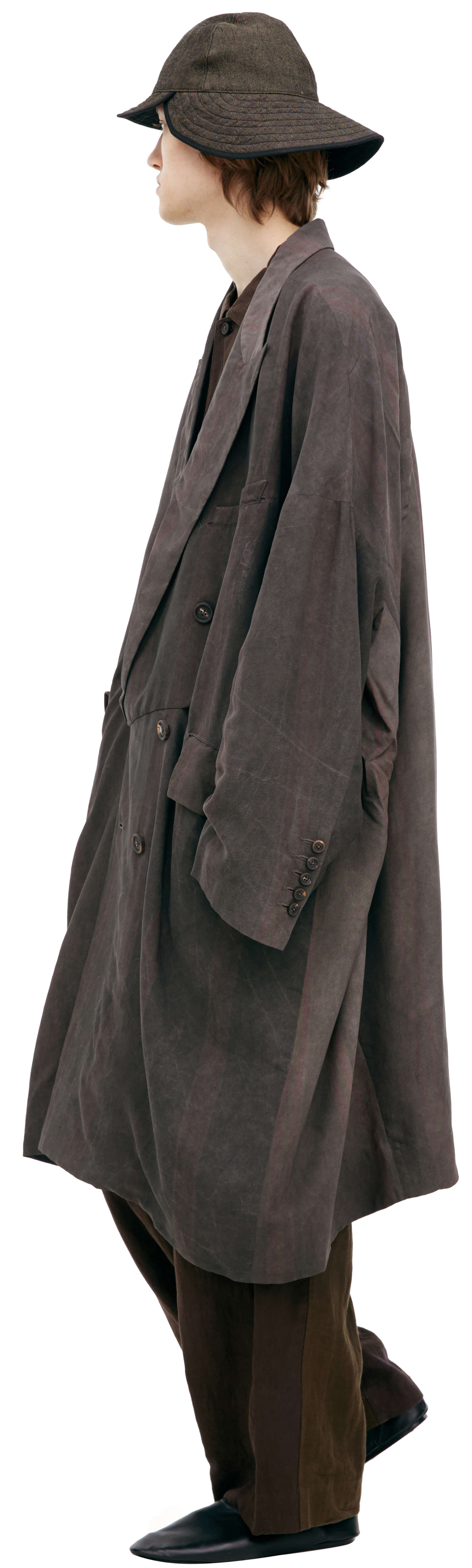 Ziggy Chen Double-breasted striped trench coat