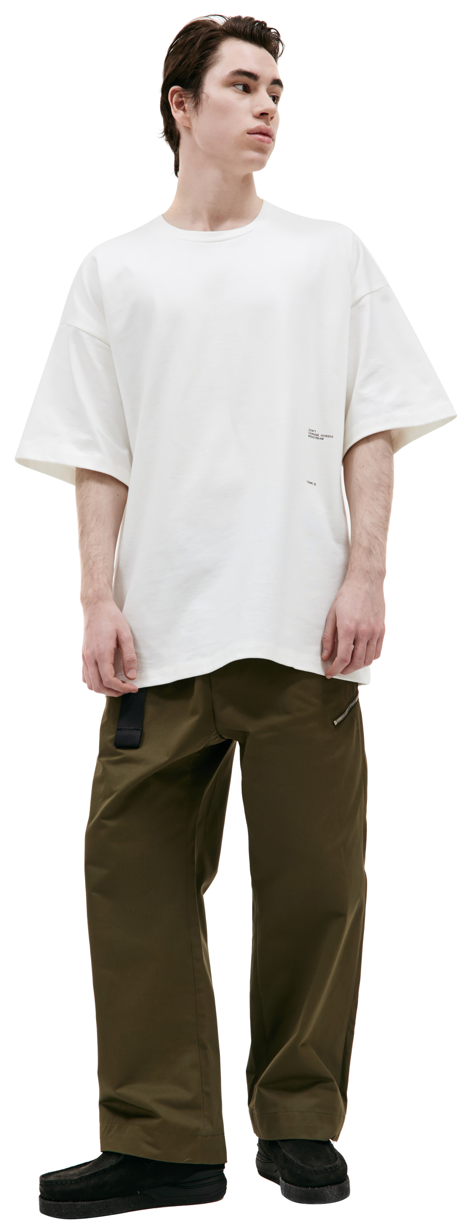 OAMC Белая футболка с шелковым патчем