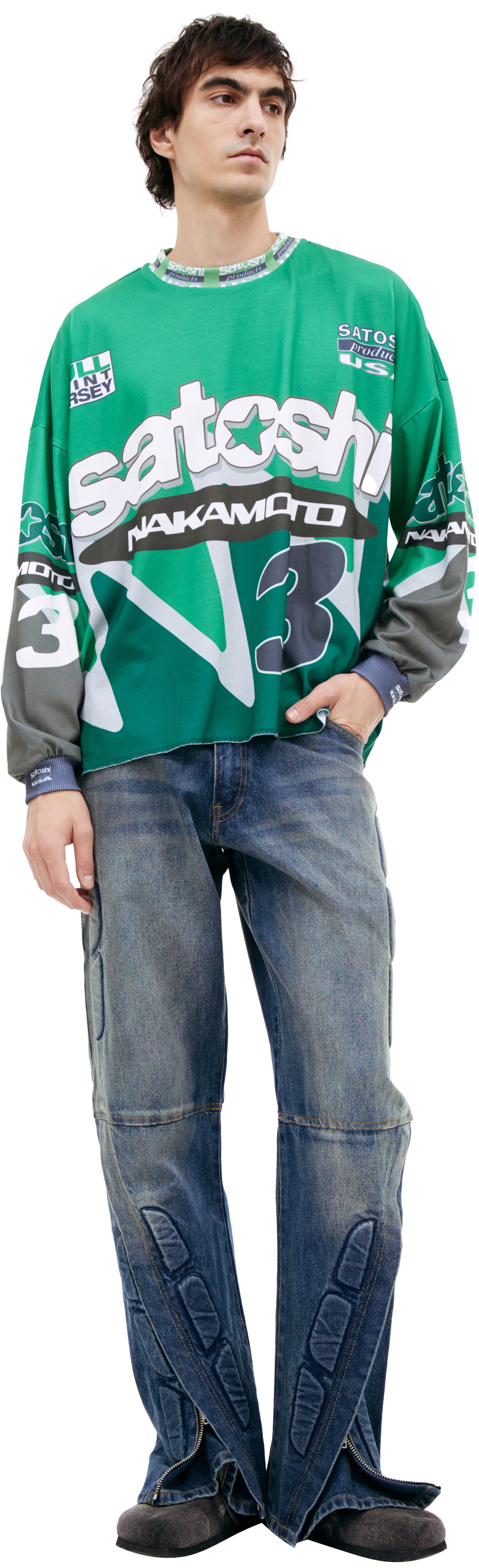 Satoshi Nakamoto Green logo longsleeve