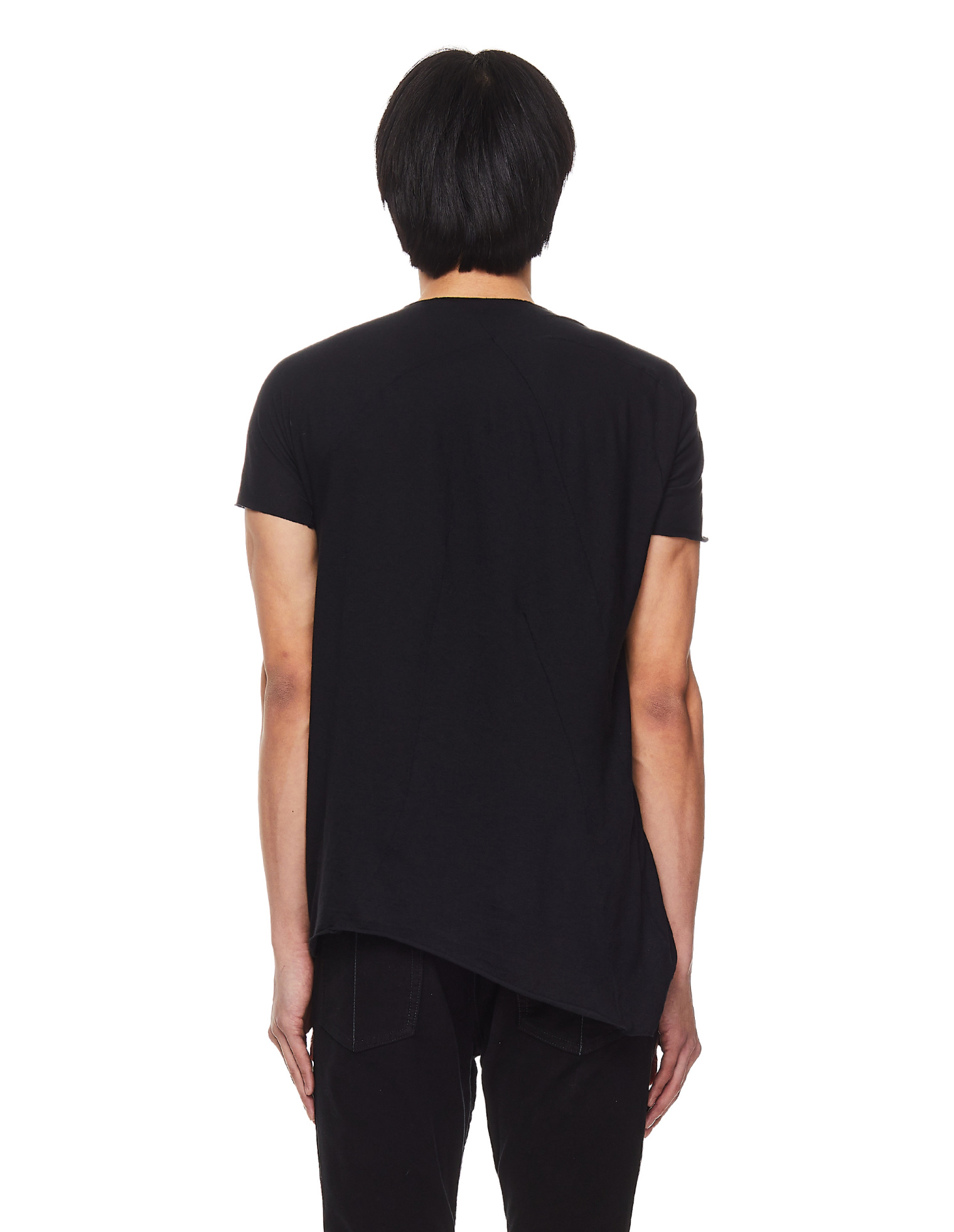 Leon Emanuel Blanck Черная футболка с асимметричным низом