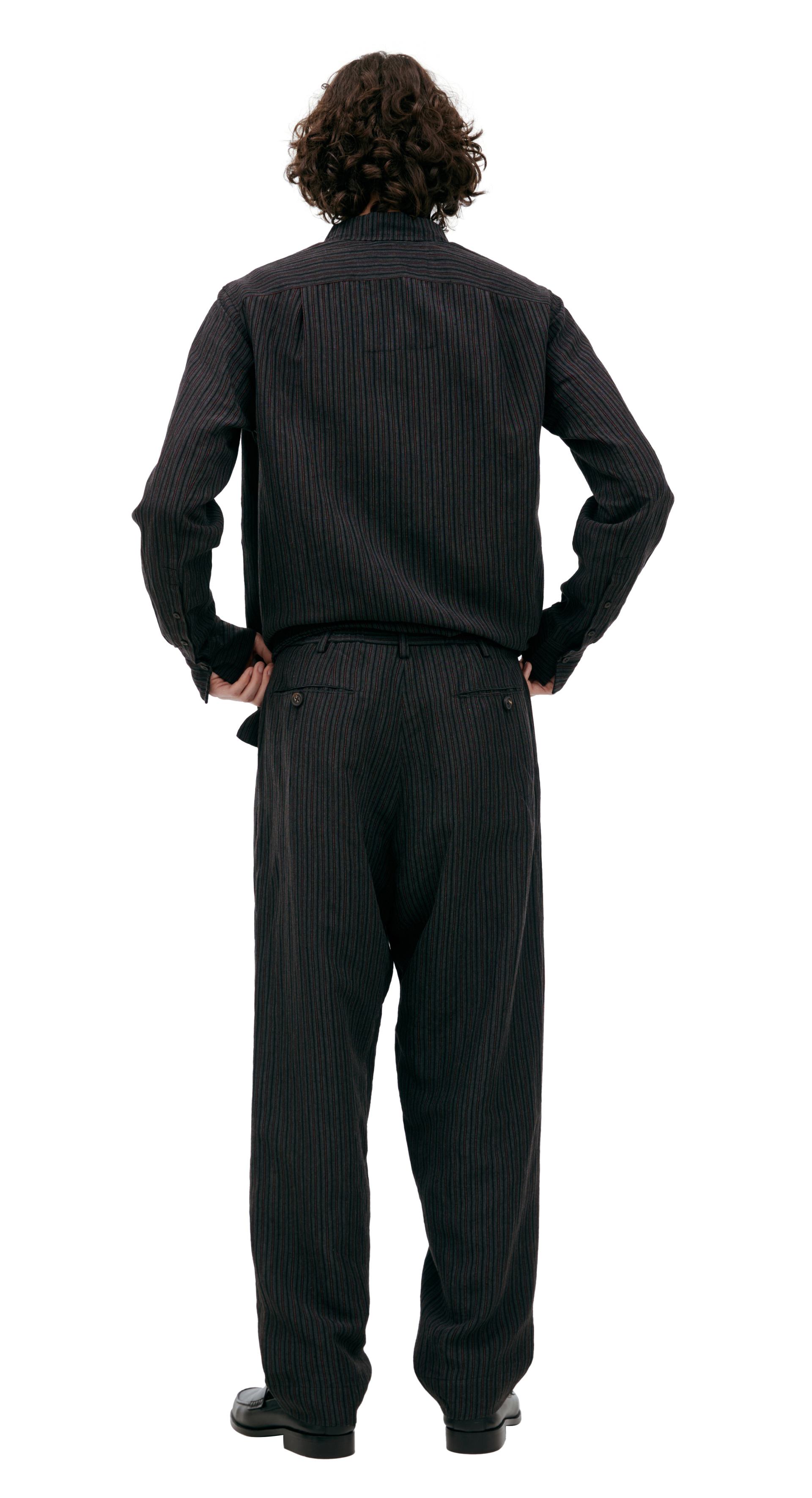 Ziggy Chen Straight trousers with stripes