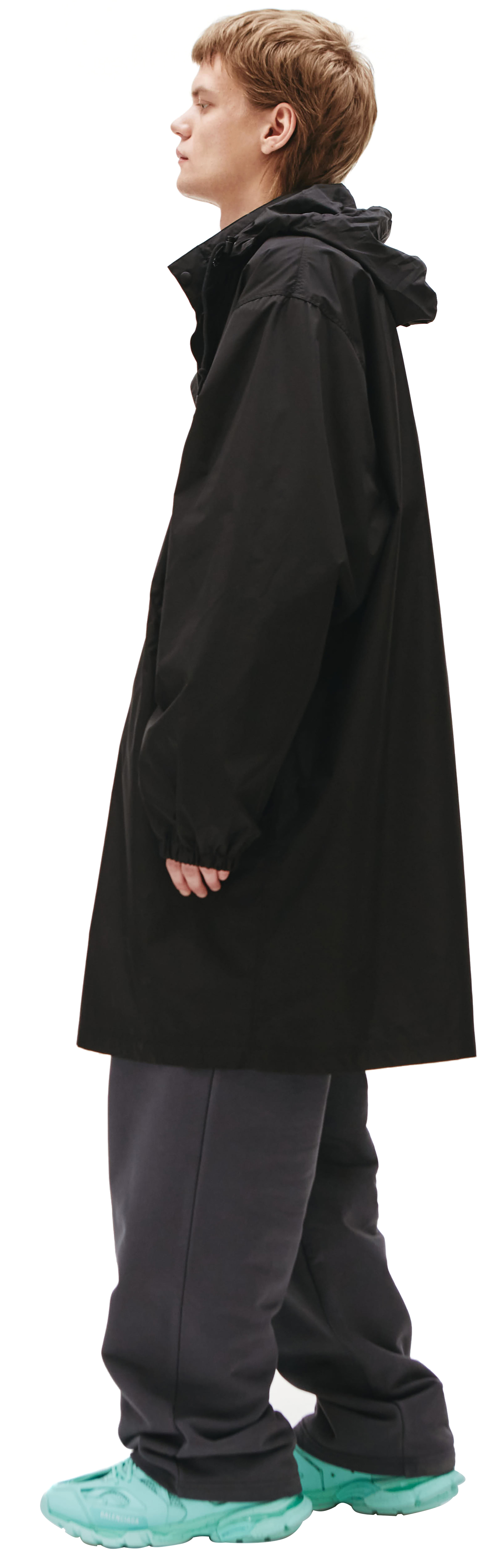 Balenciaga Black logo rain coat