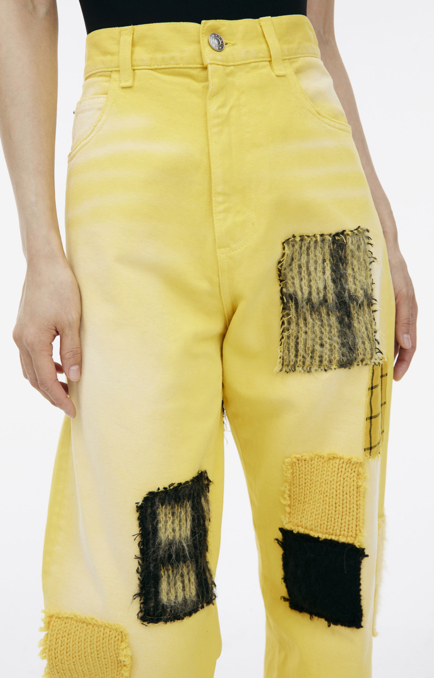 Marni Yellow jeans with patches