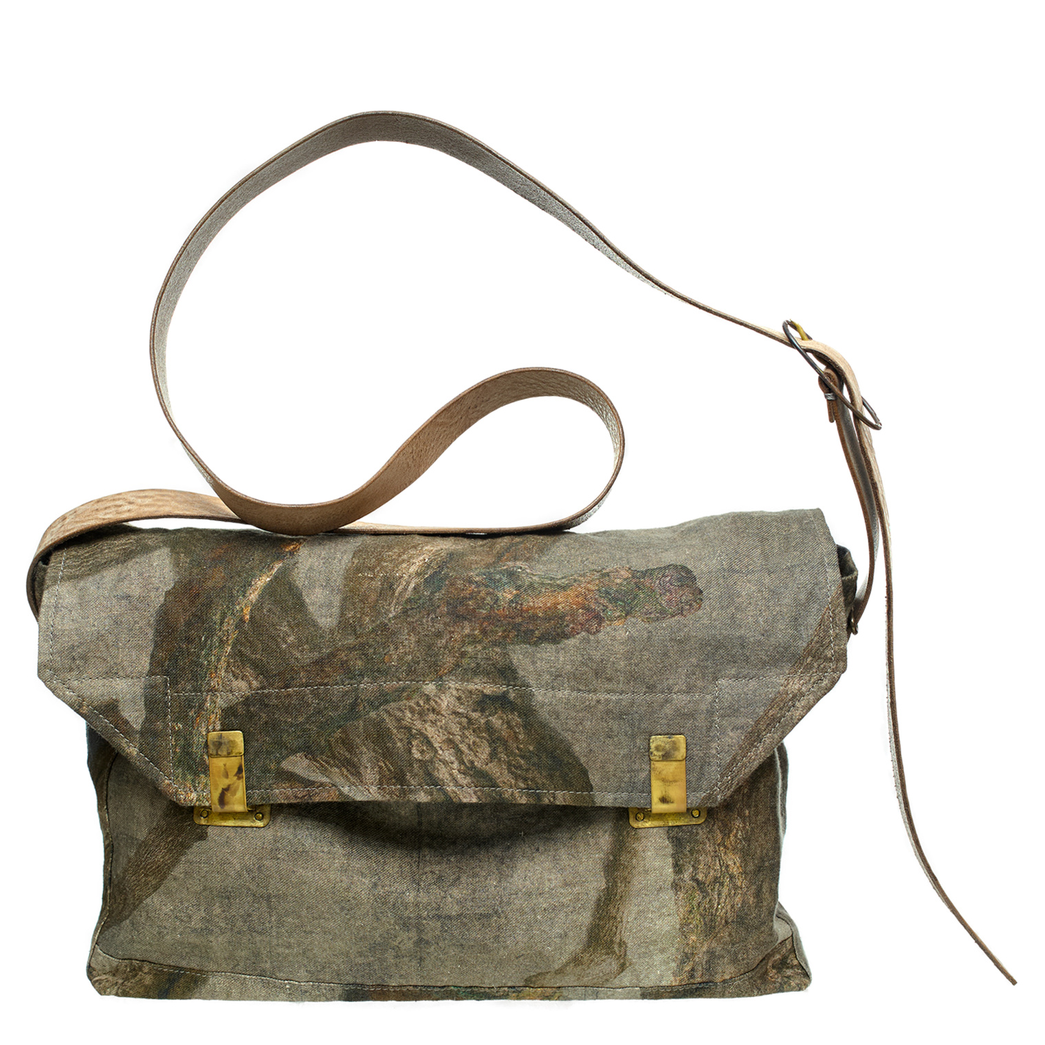Ziggy Chen Khaki bag with print