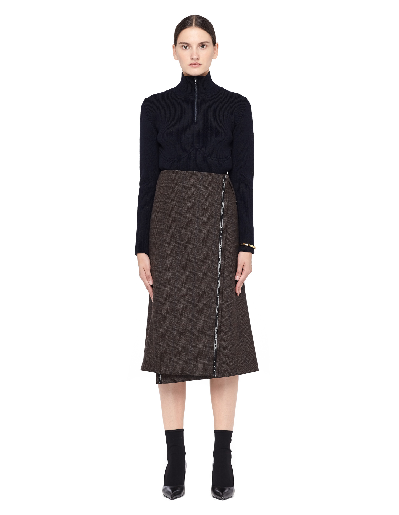 Balenciaga Юбка в клетку на запахе