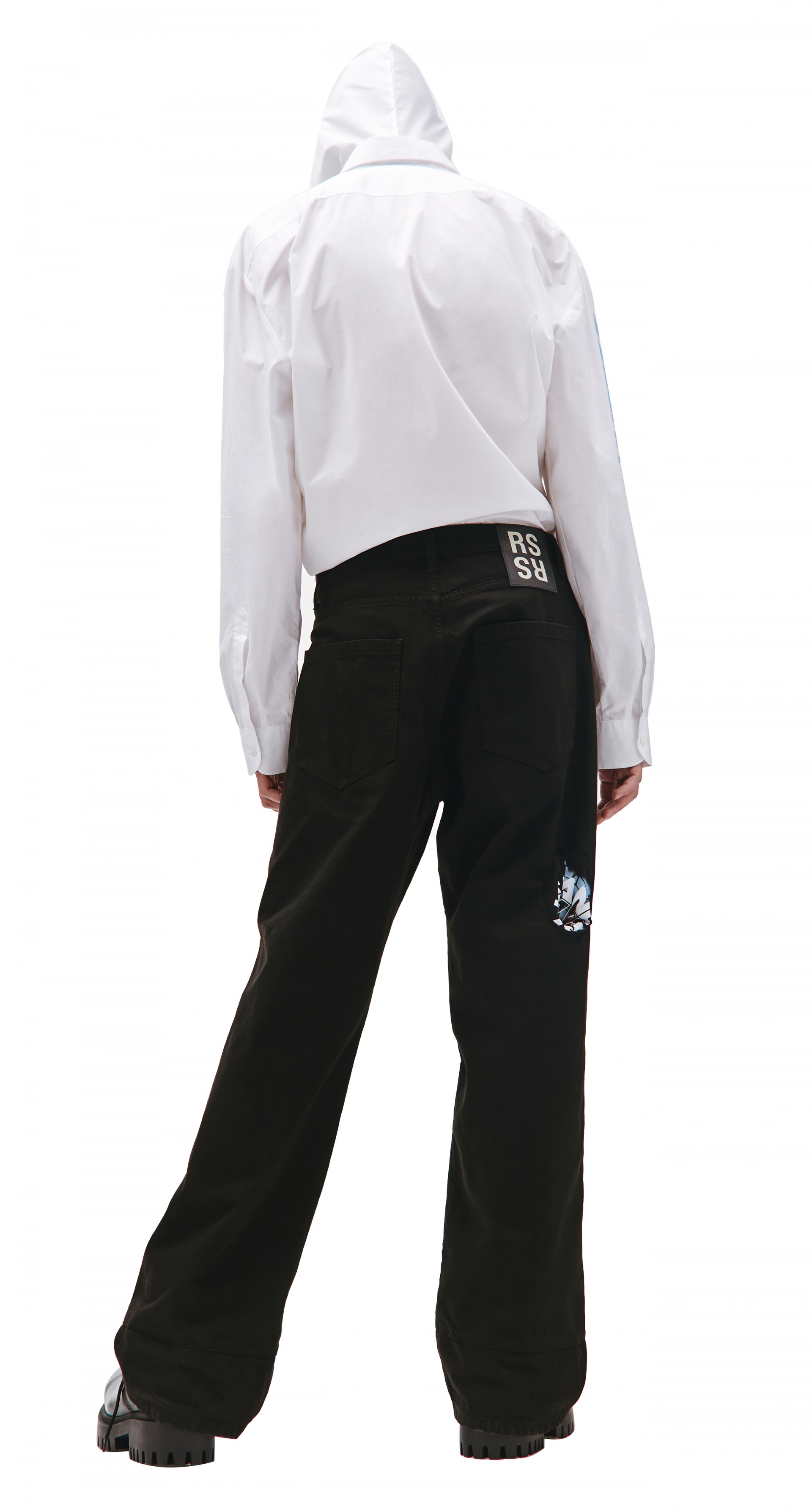 Raf Simons Широкие джинсы с графичными карманами
