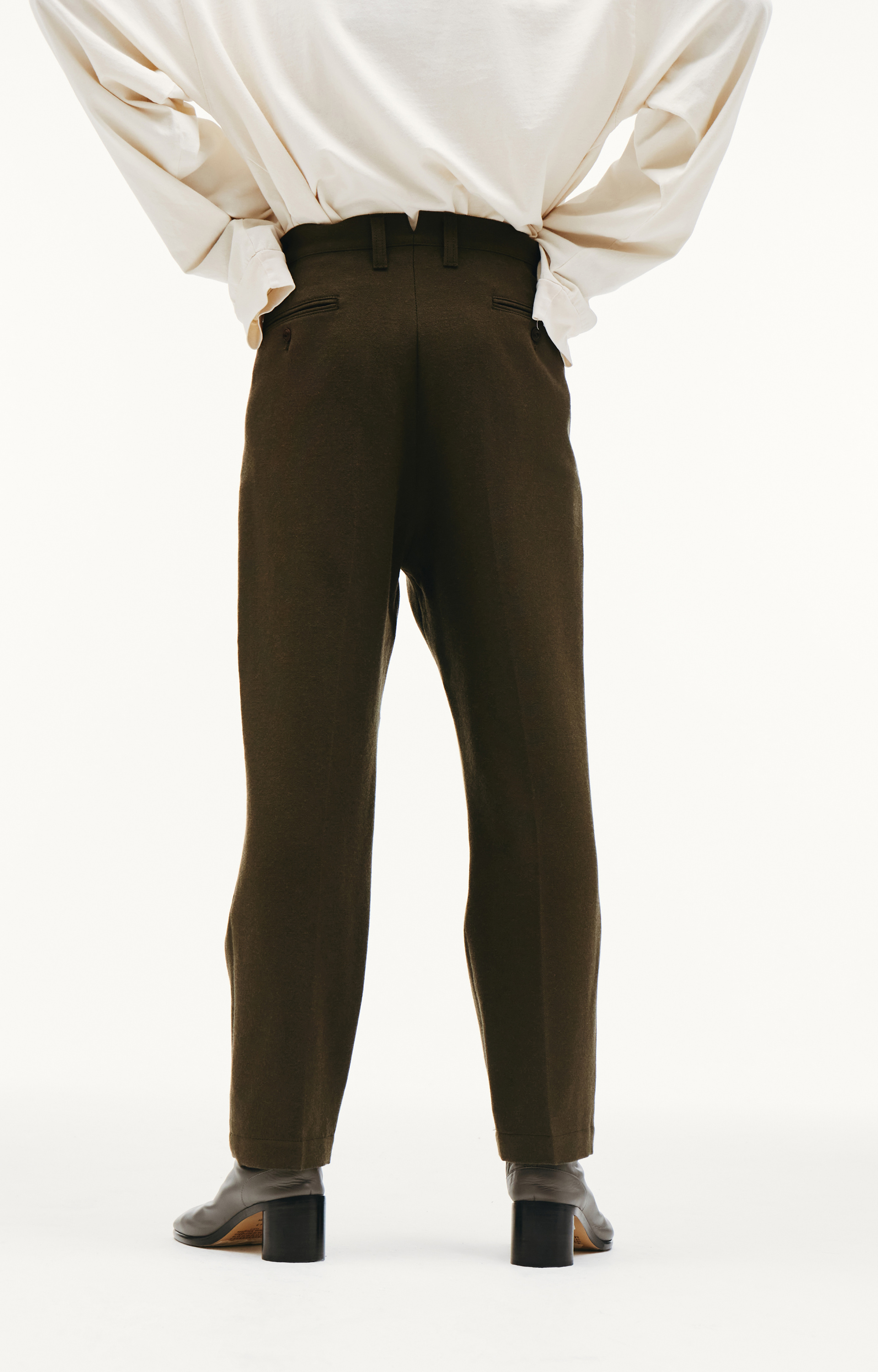 Junya Watanabe Olive Wool Trousers