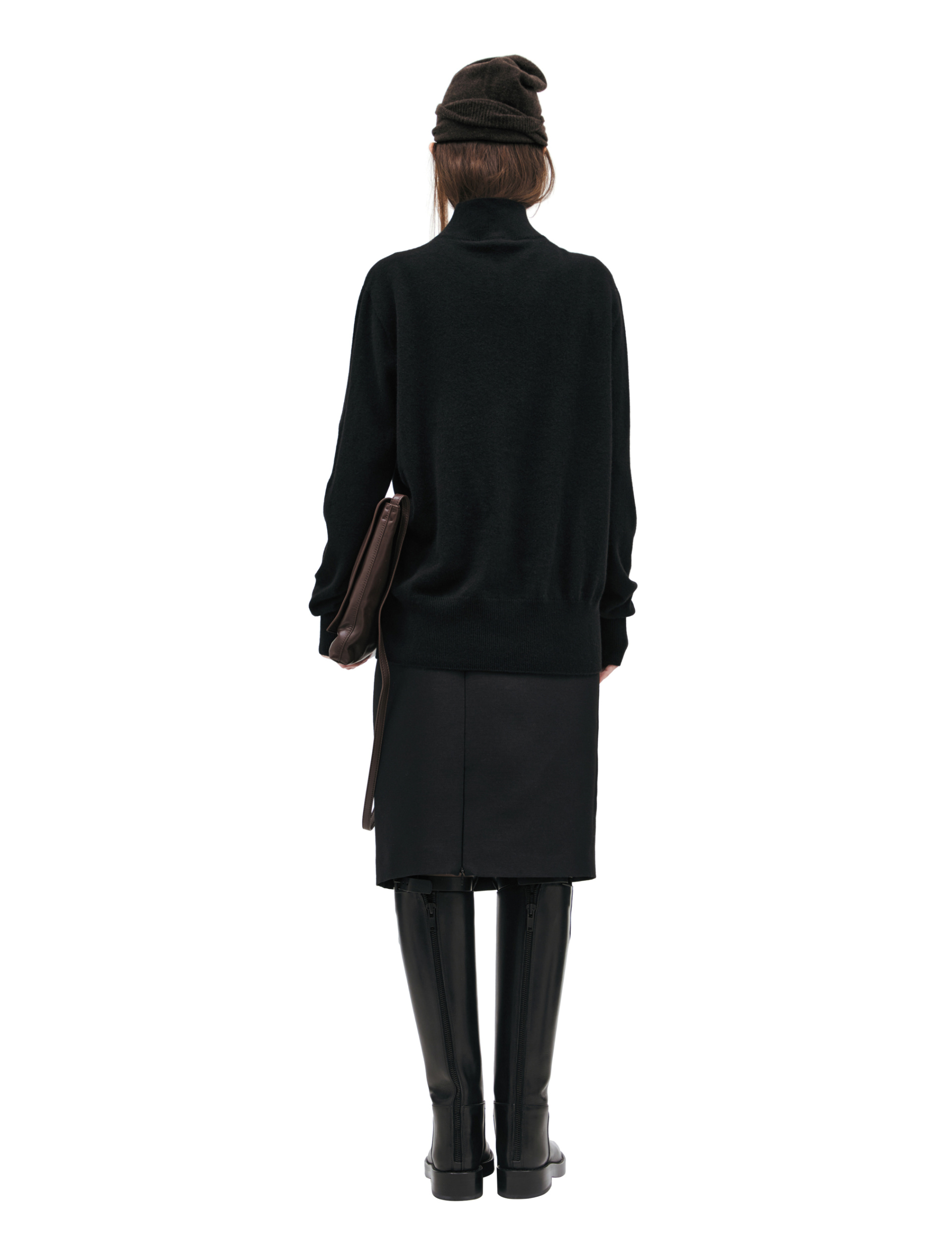 The Row Свитер-10041-Y556 half zip,кашемир черный