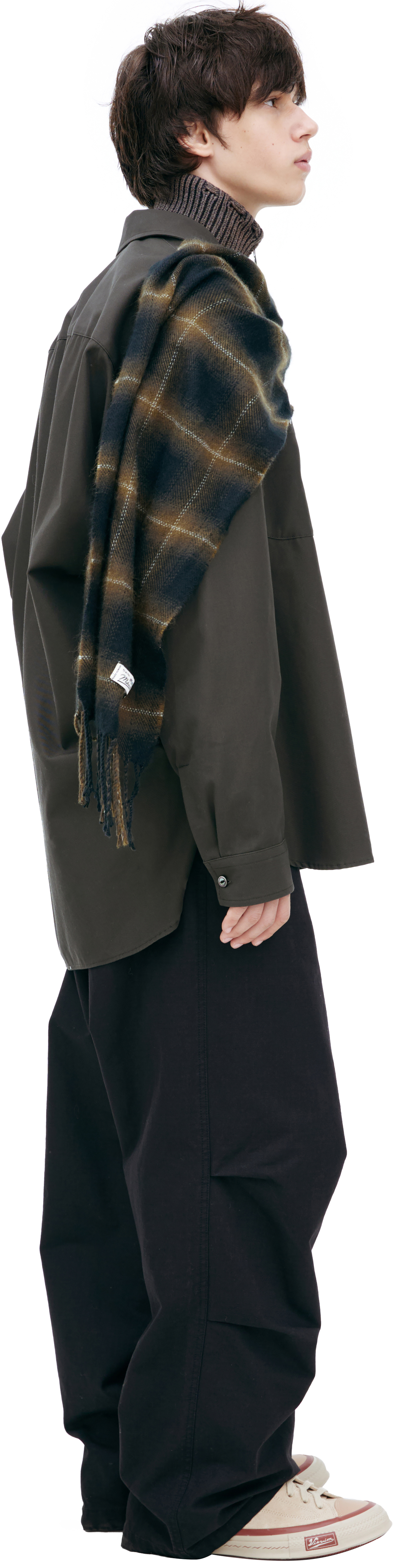 Maison Mihara Yasuhiro Shirt with a sewn-in scarf