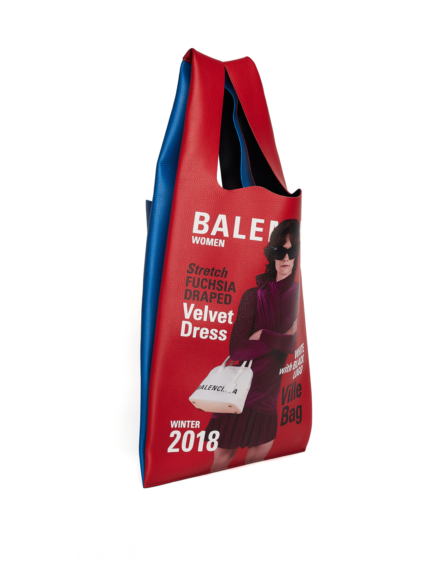 Balenciaga Red/Blue Supermarket M Bag