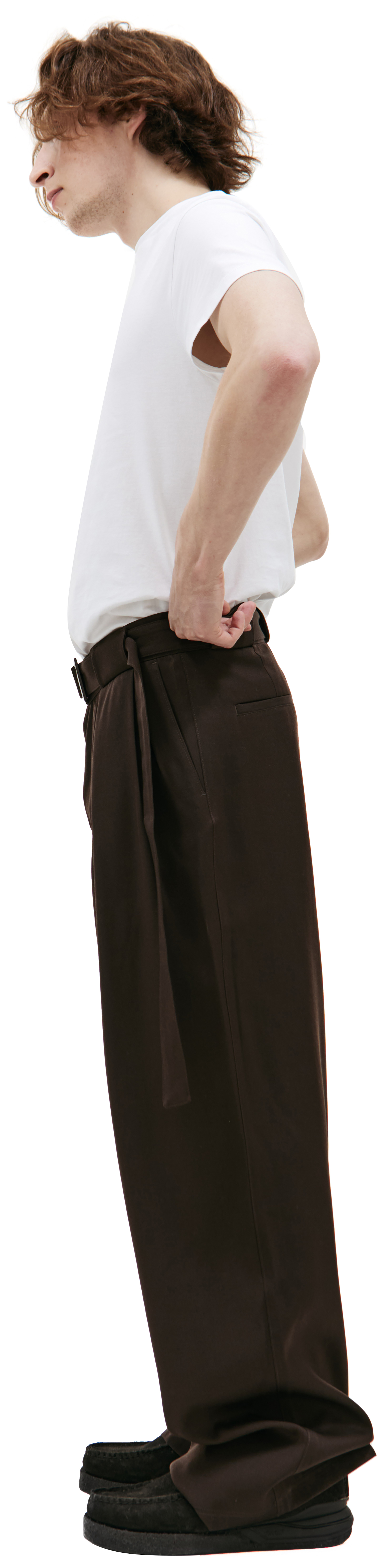 LOUIS GABRIEL NOUCHI Wide trousers with belt