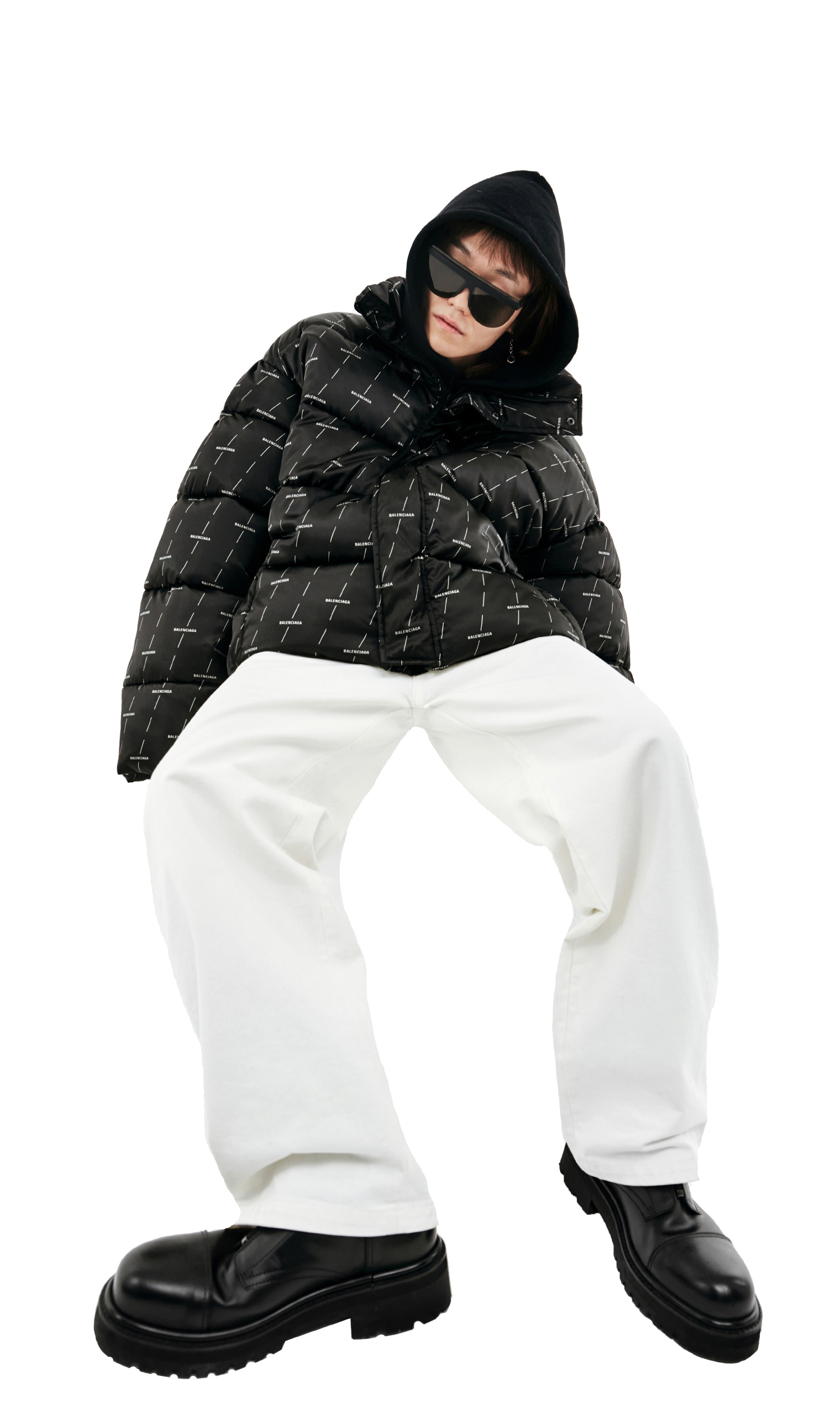Balenciaga All Over Logo Down Jacket