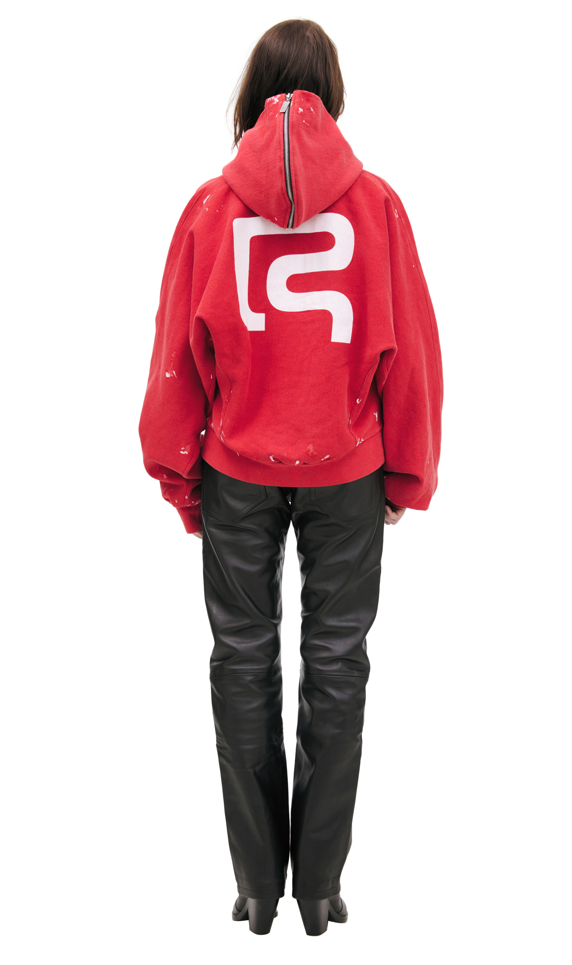 RRR123 Red zip-up hoodie