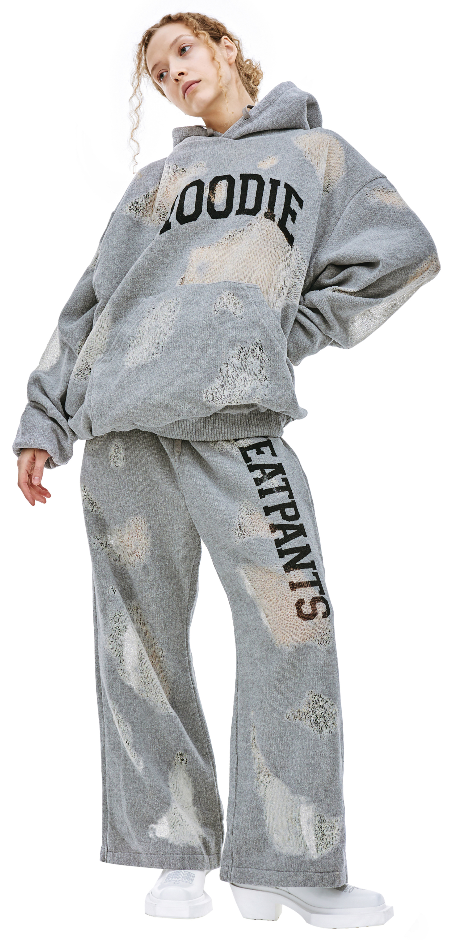 Doublet Ripped off knit hoodie