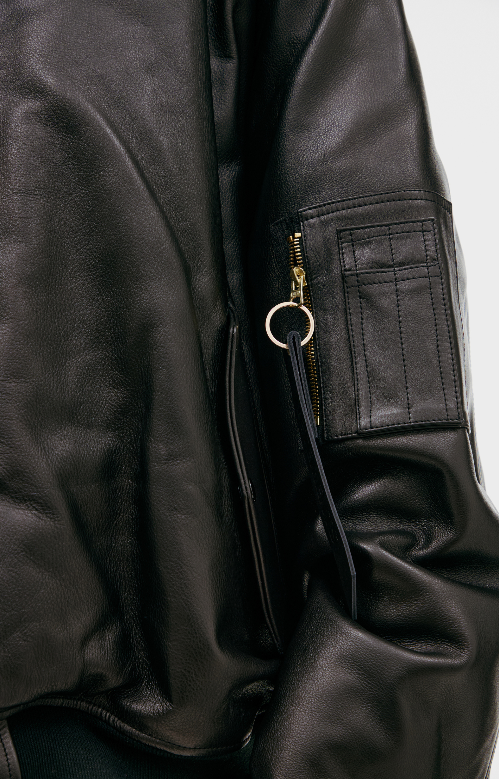 VETEMENTS Black leather bomber