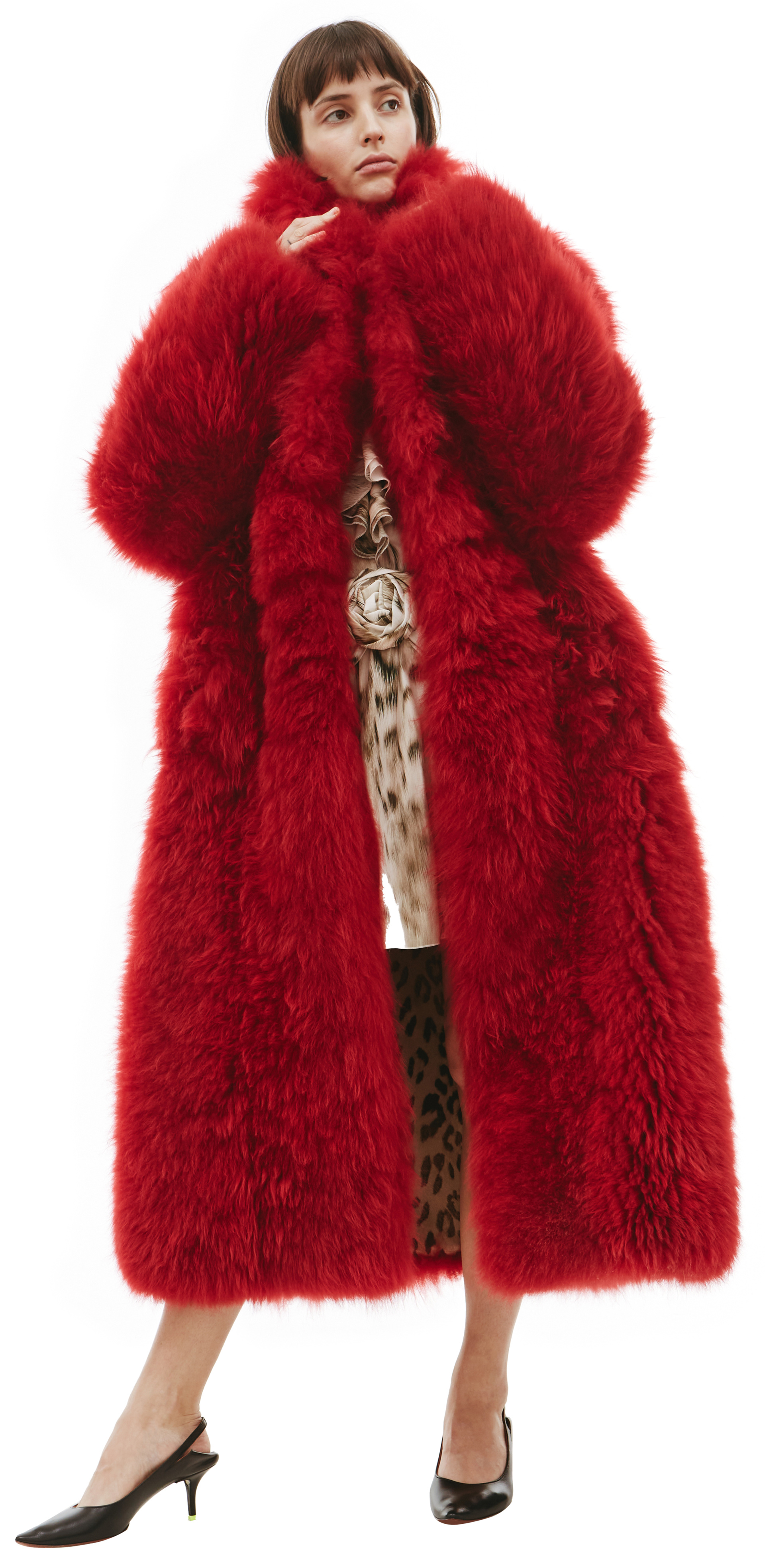 Blumarine Fluffy midi fur coat