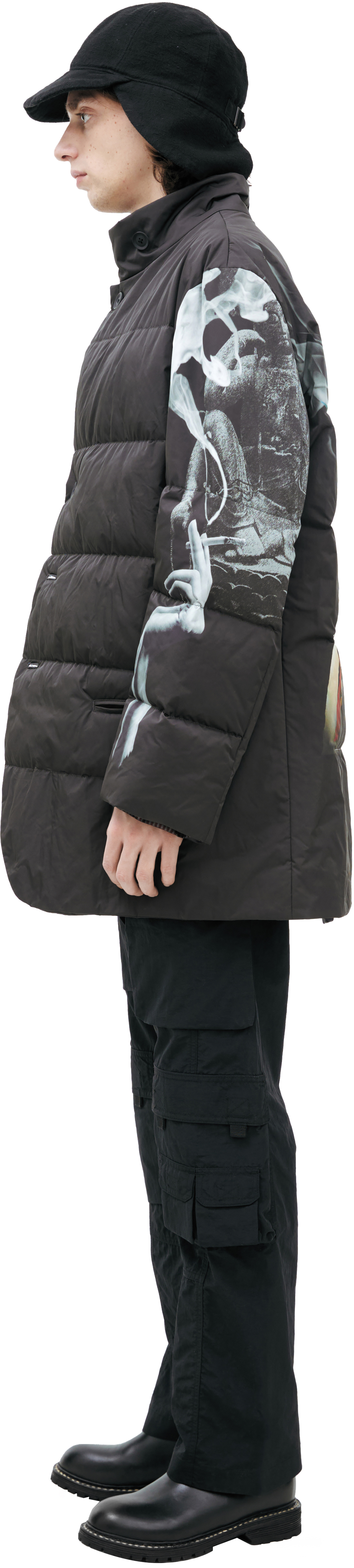 Yohji Yamamoto Quilted jacket with print