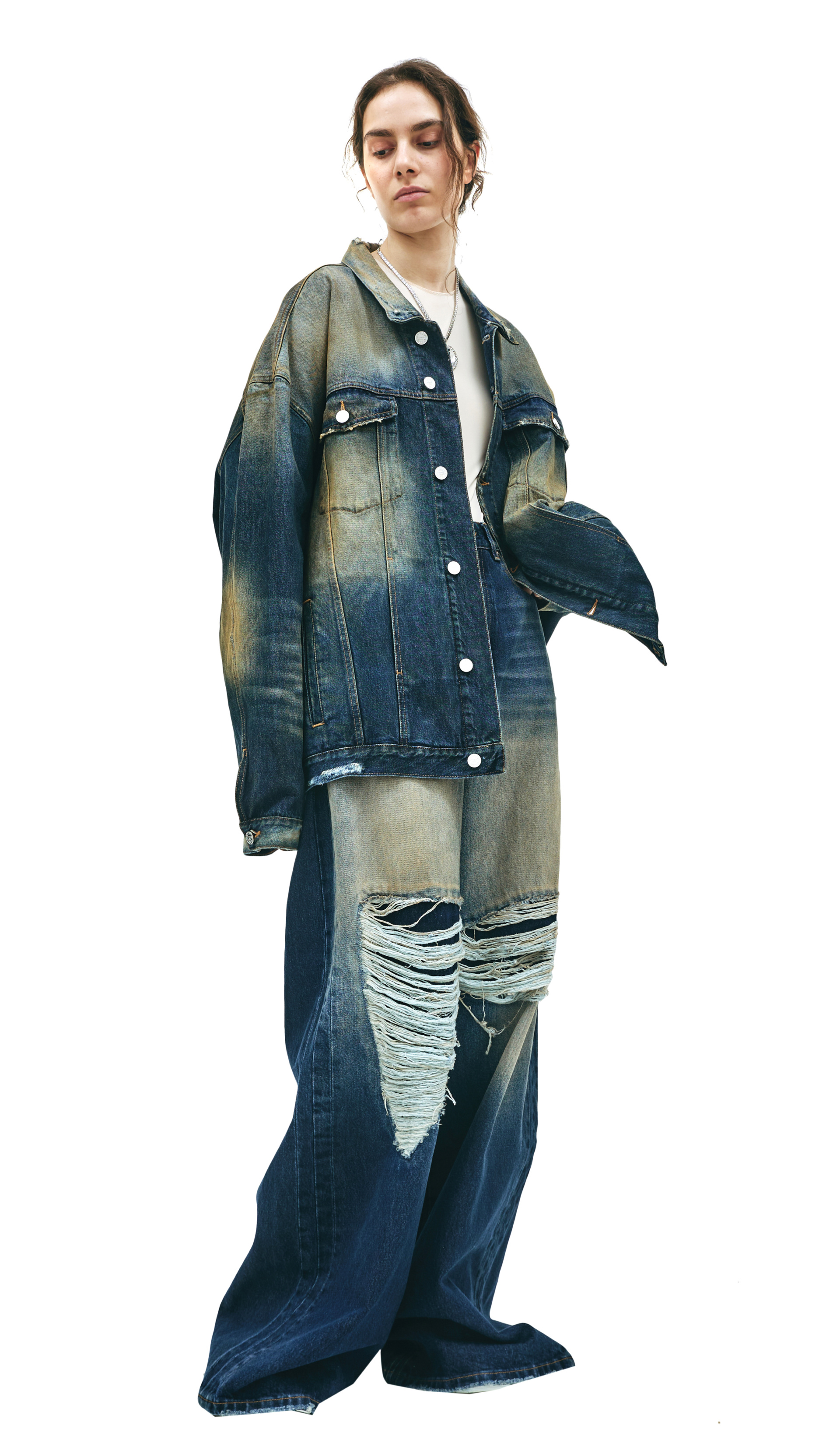 VETEMENTS Washed denim jacket