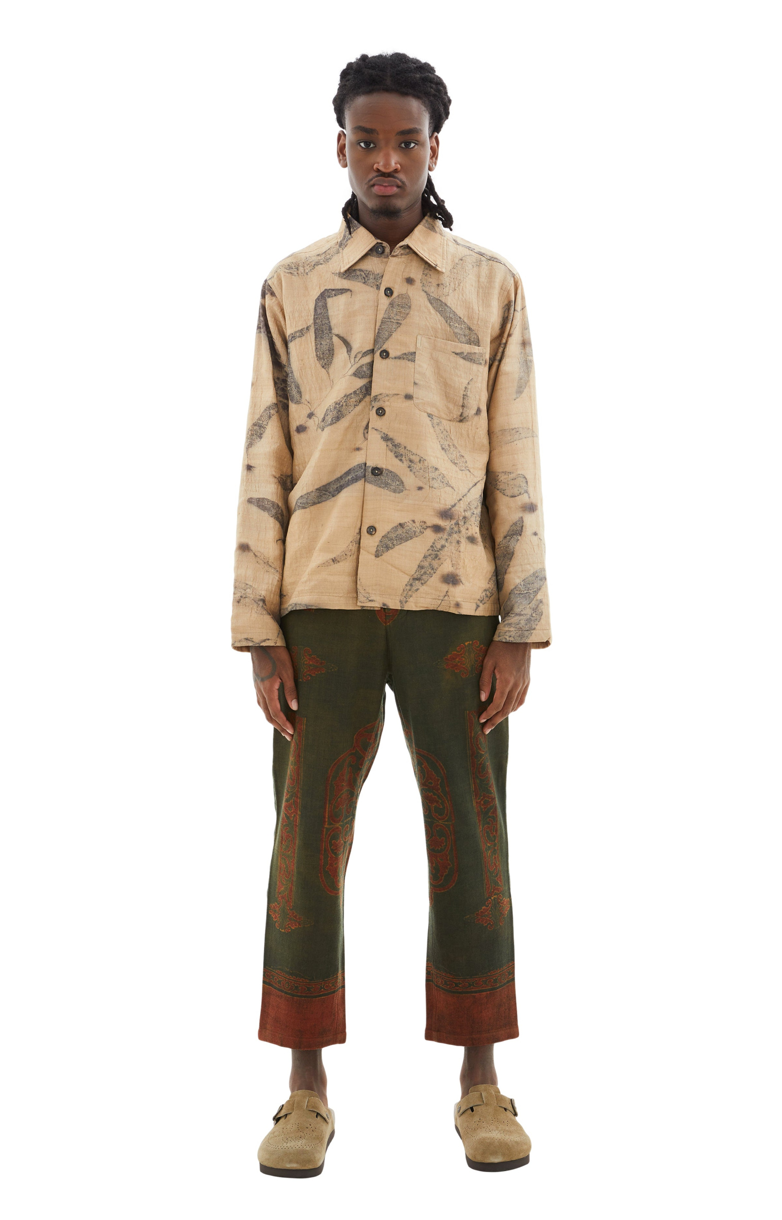 KARTIK Research Leaf Print Weighted Padded Overshirt